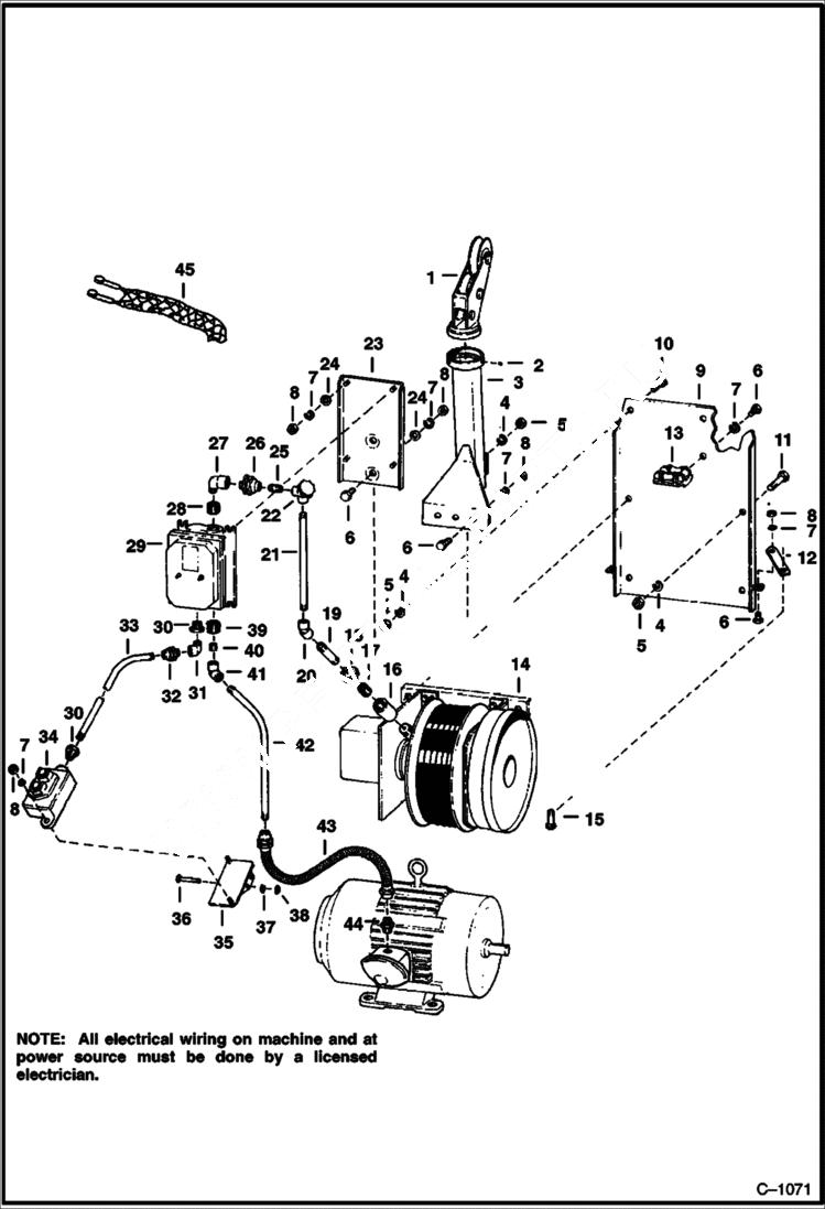 Схема запчастей Bobcat 600s - MAIN FRAME ELECTRICAL PARTS For Machine Mounted Reel ELECTRICAL SYSTEM