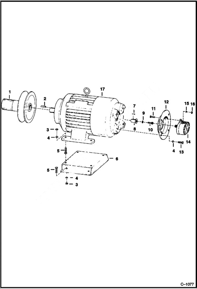 Схема запчастей Bobcat 600s - 15 H.P. (CONTINUOUS DUTY) MOTOR & ATTACHING PARTS S/N 60000 - 70131 ELECTRICAL SYSTEM