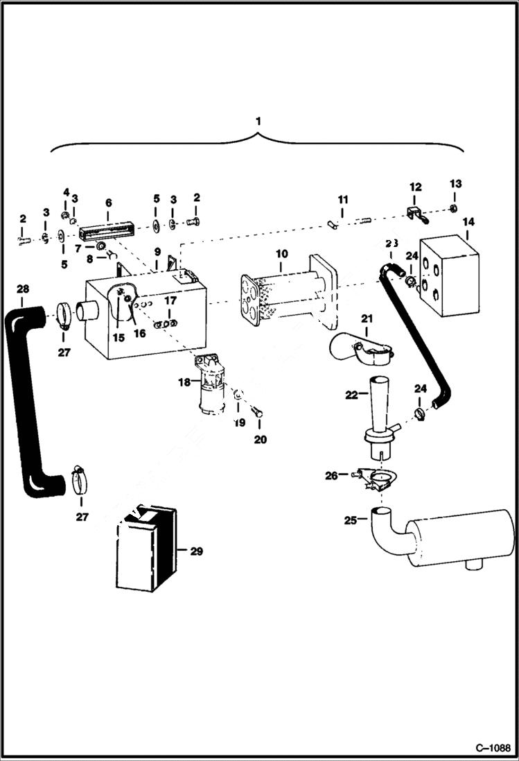 Схема запчастей Bobcat 600s - FARR AIR CLEANER ACCESSORIES & OPTIONS