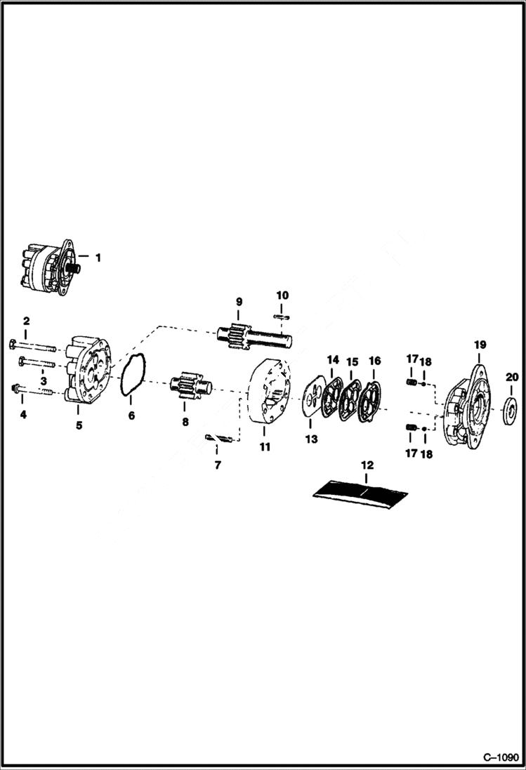 Схема запчастей Bobcat 600s - HYDRAULIC PUMP Cessna No. 24304-LAJ HYDRAULIC SYSTEM