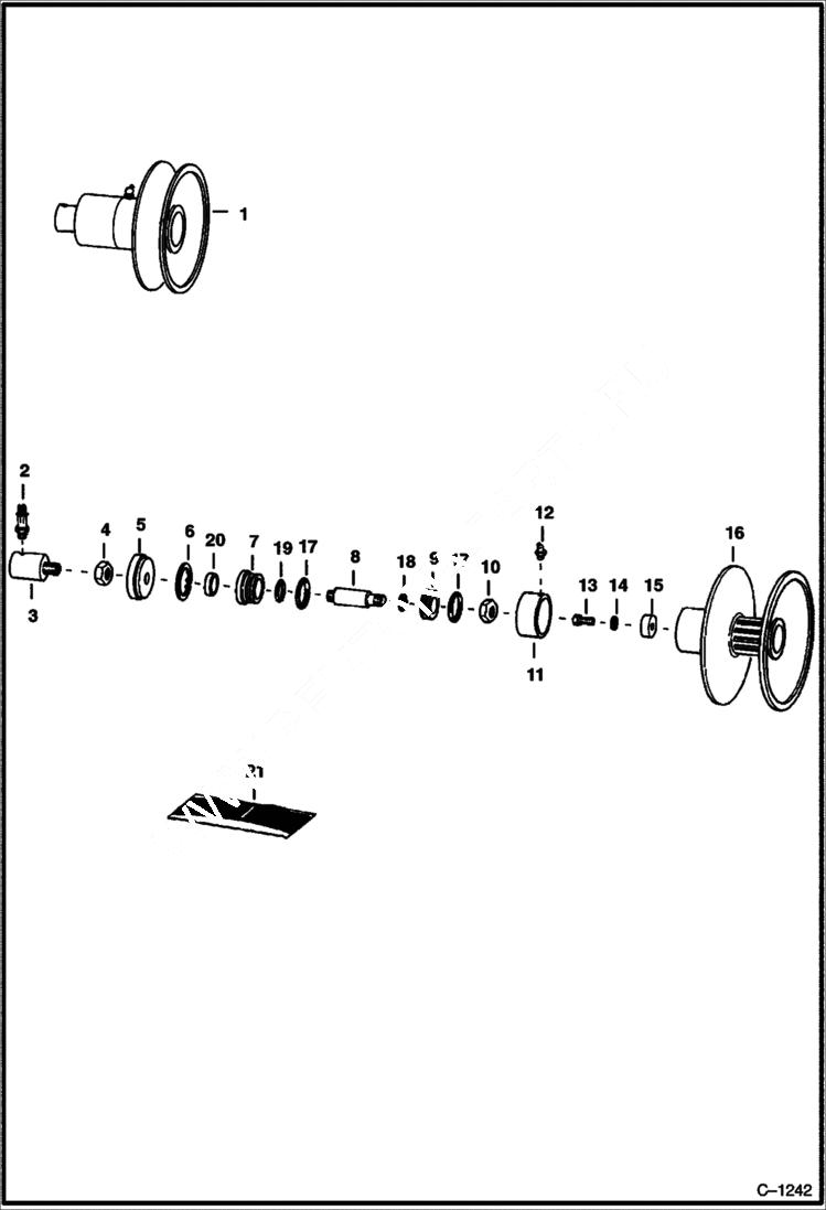 Схема запчастей Bobcat 600s - VARIABLE SPEED DRIVE SHEAVE Wisconsin & Deutz HYDRAULIC SYSTEM