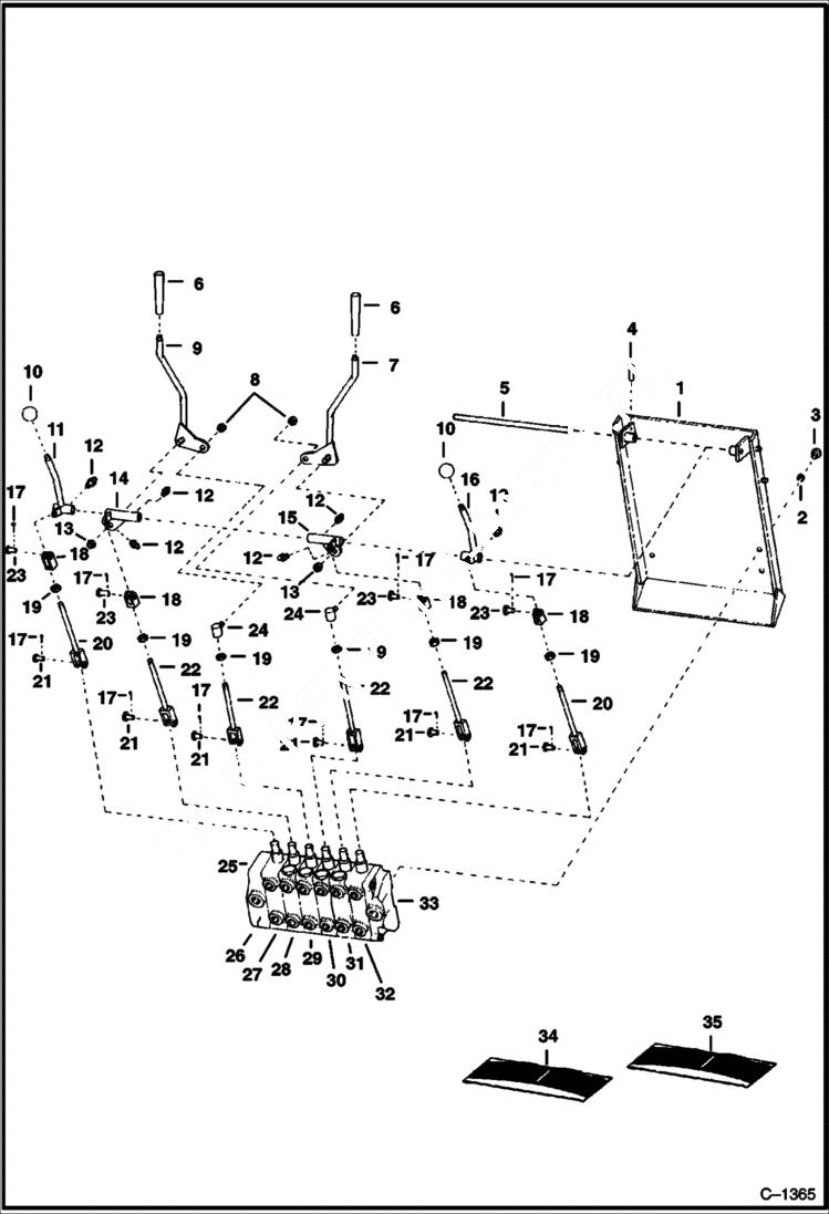 Схема запчастей Bobcat BACKHOE - BACKHOE (Hand Control Linkage) (914) 914/914A BACKHOE