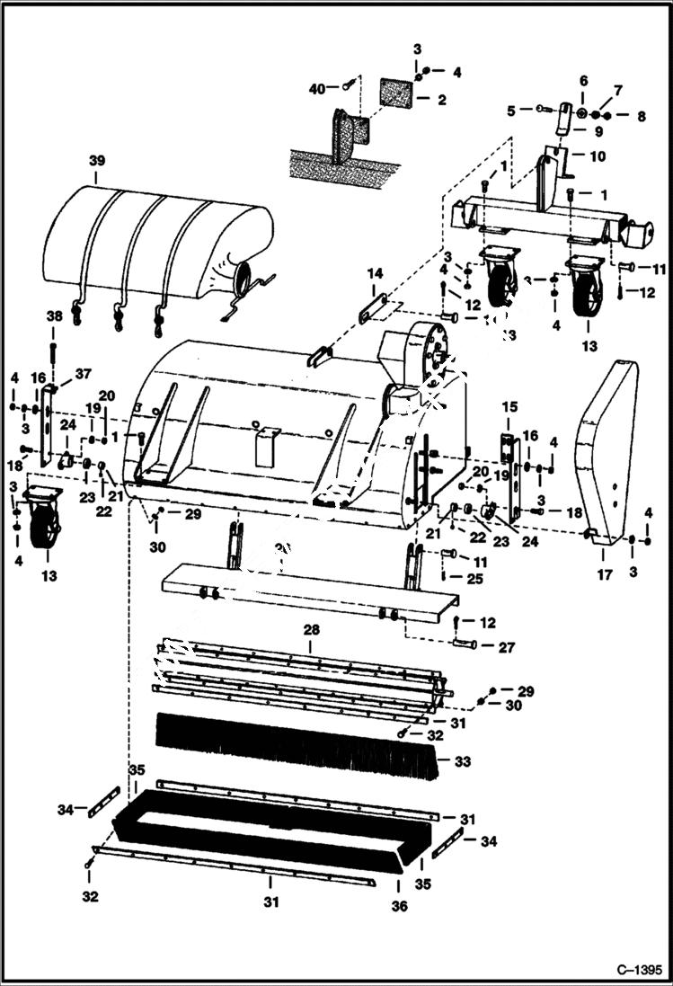 Схема запчастей Bobcat SWEEPER - SWEEPER (Main Frame) (M-562) (M562A) Loader