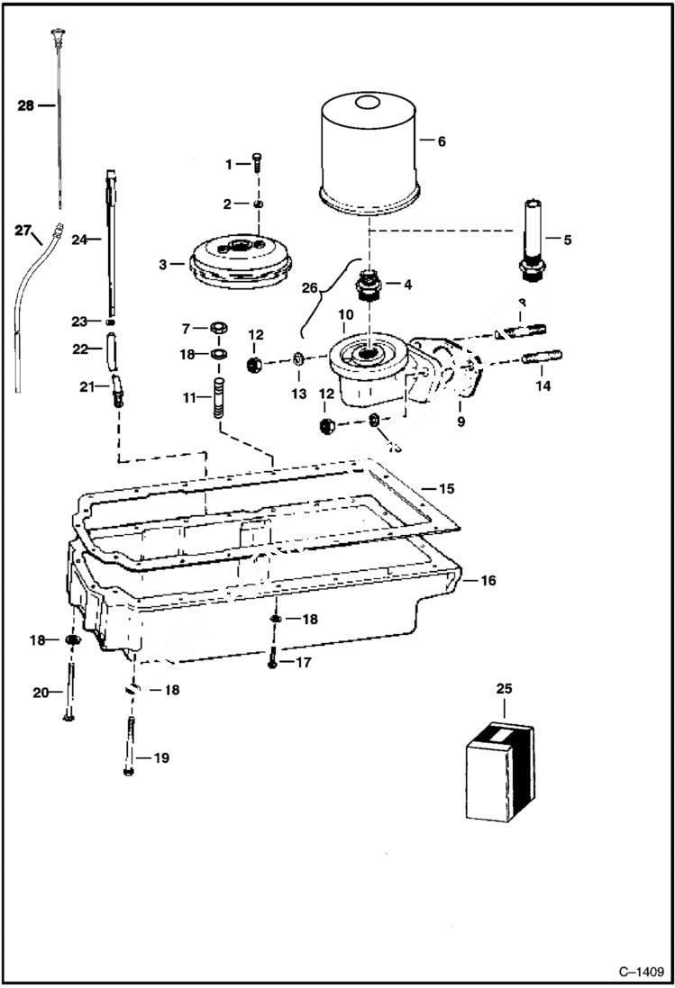 Схема запчастей Bobcat 900s - LUBRICATION SYSTEM POWER UNIT