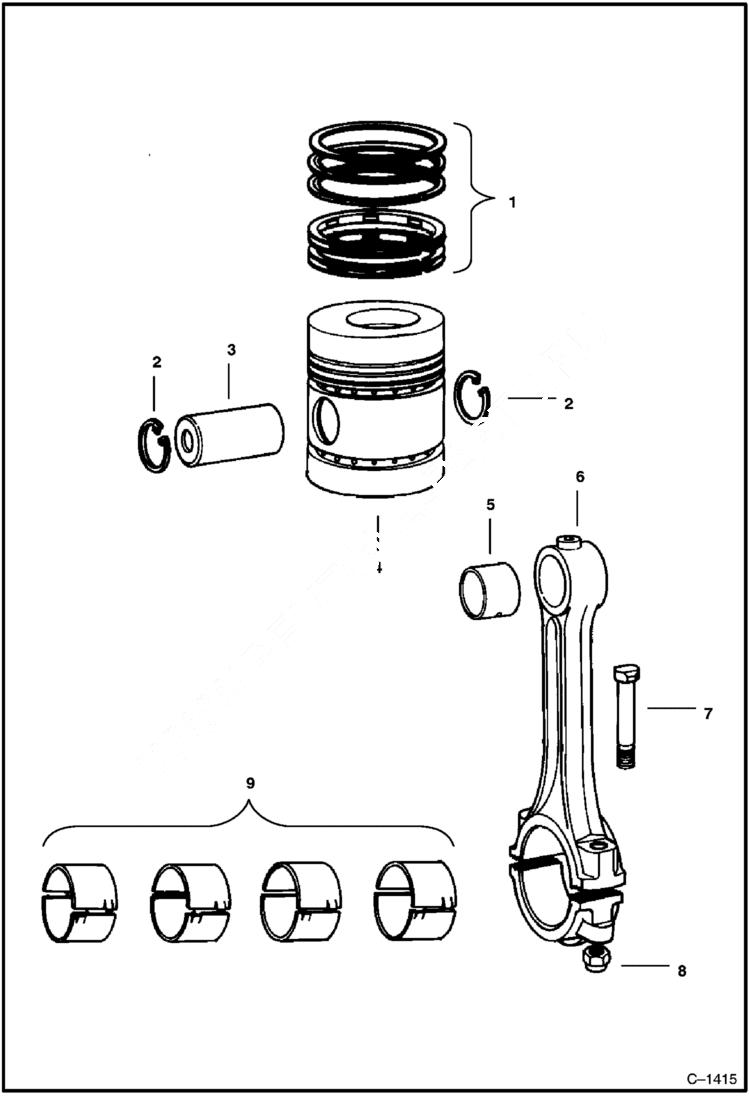 Схема запчастей Bobcat Articulated Loaders - CONNECTING ROD & PISTON POWER UNIT