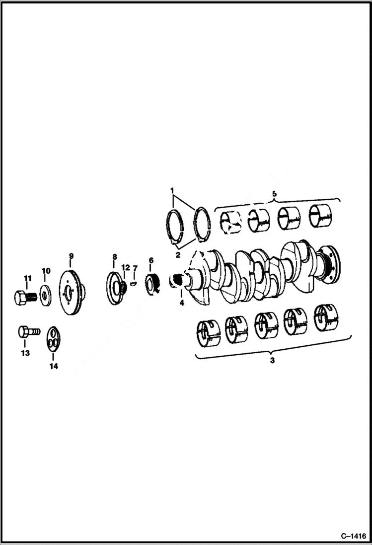 Схема запчастей Bobcat 900s - CRANKSHAFT & ASSOCIATED PARTS POWER UNIT