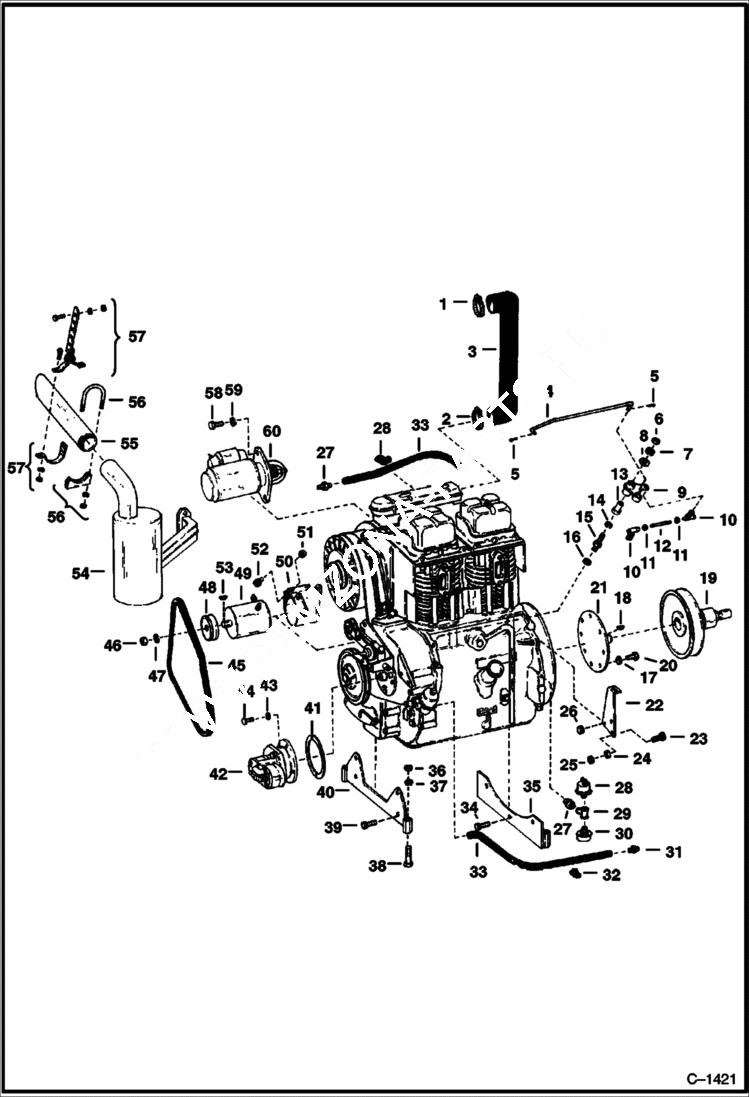 Схема запчастей Bobcat 400s - ENGINE & ATTACHING PARTS F2L310 Deutz Diesel POWER UNIT