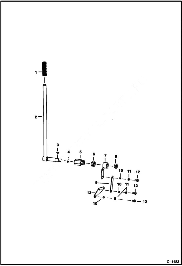 Схема запчастей Bobcat 300s - CLUTCH CONTROL LINKAGE DRIVE TRAIN
