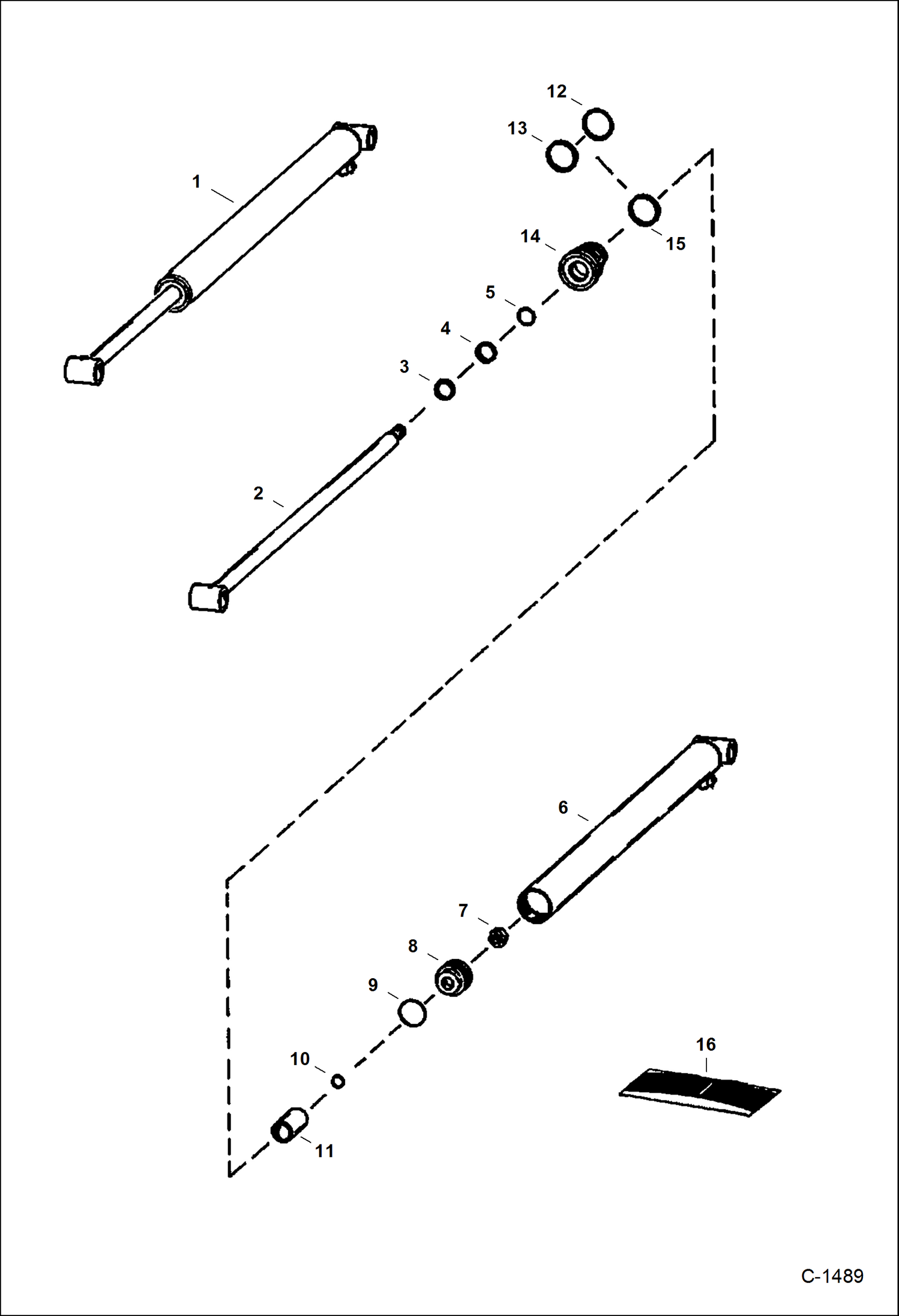 Схема запчастей Bobcat 400s - LIFT CYLINDER (W/Weld On Tube) HYDRAULIC SYSTEM