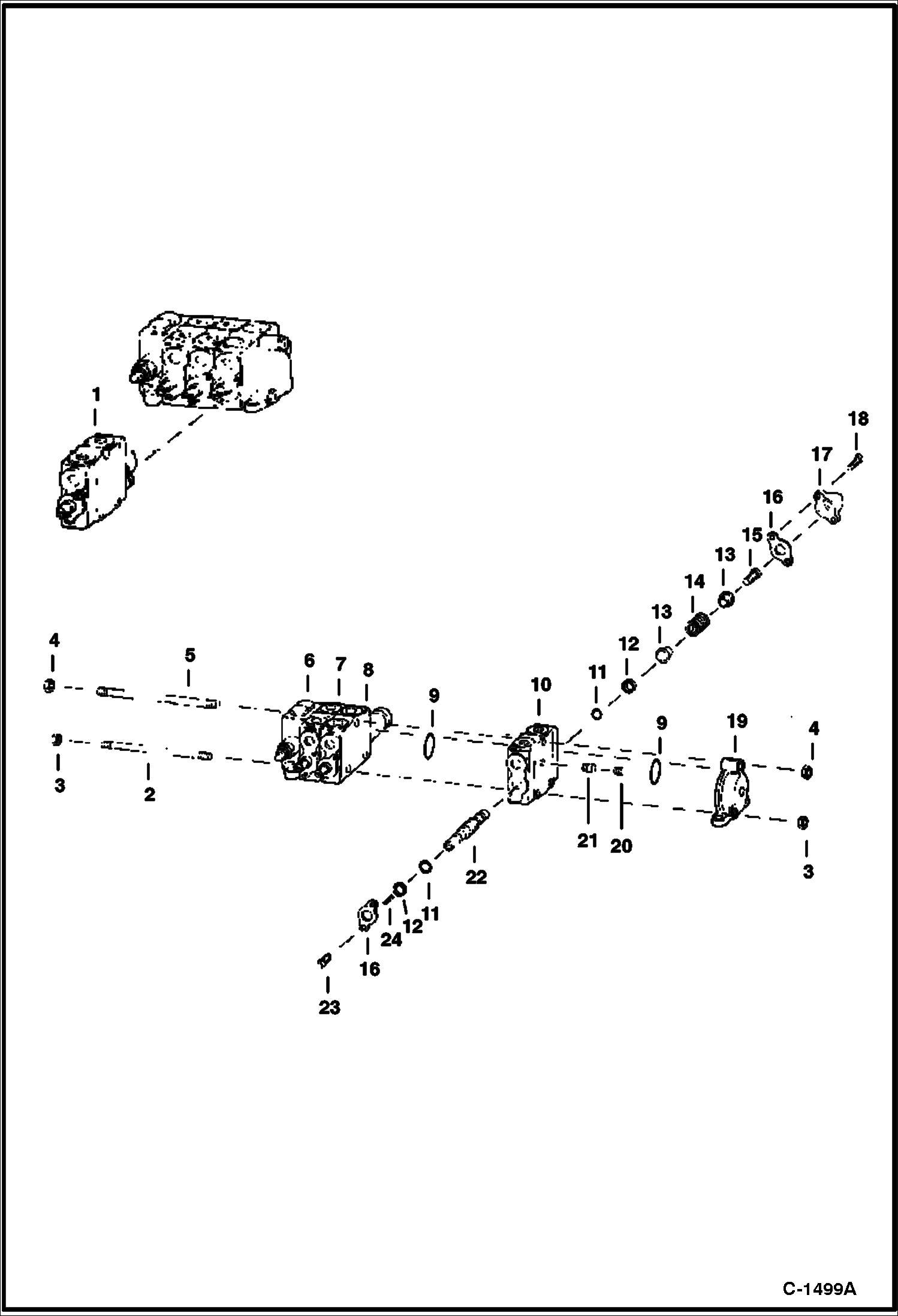 Схема запчастей Bobcat 300s - VALVE SECTION - AUXILIARY CONTROL Husco ACCESSORIES & OPTIONS