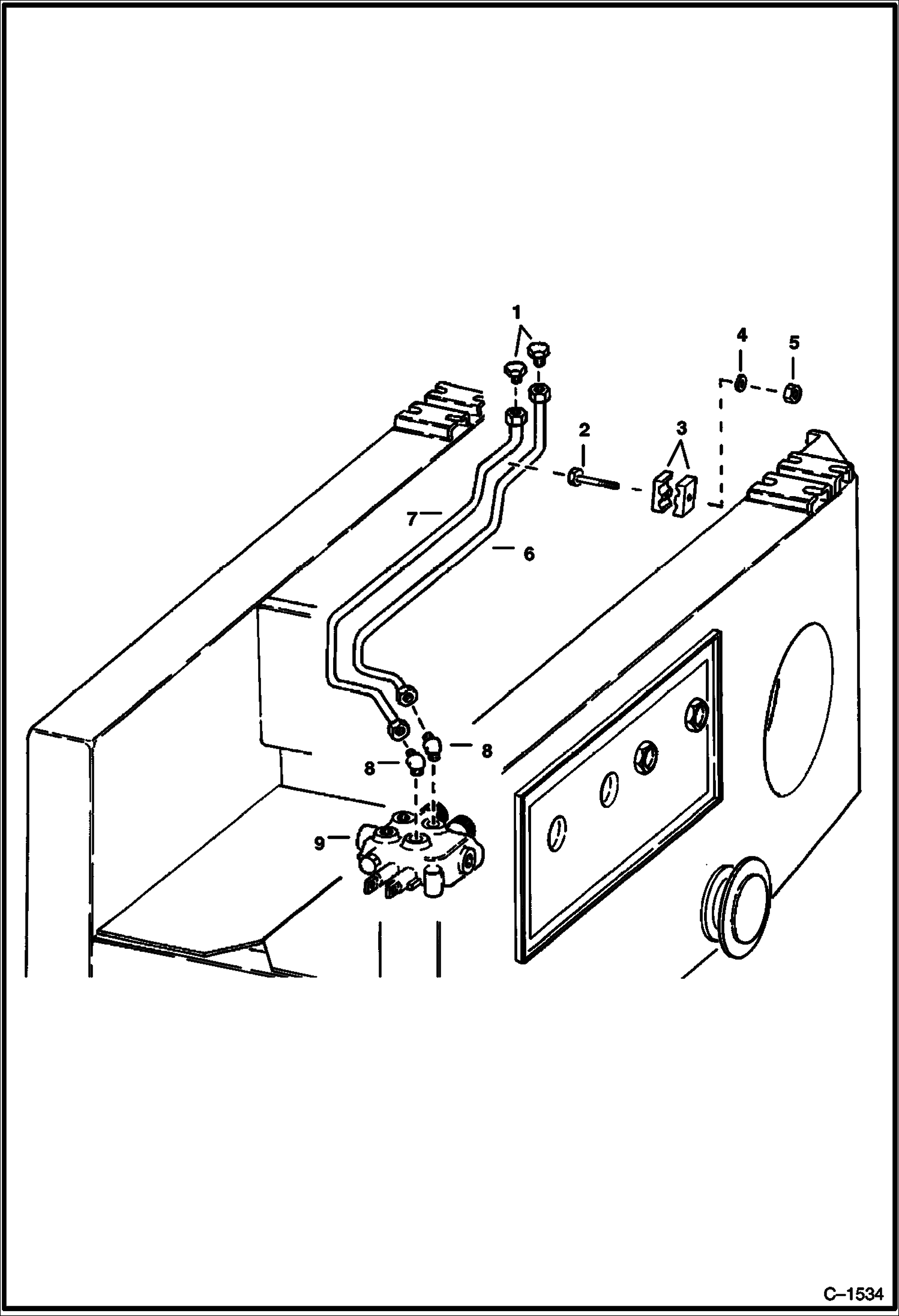 Схема запчастей Bobcat 600s - MAIN FRAME AUXILIARY LINES HYDRAULIC SYSTEM