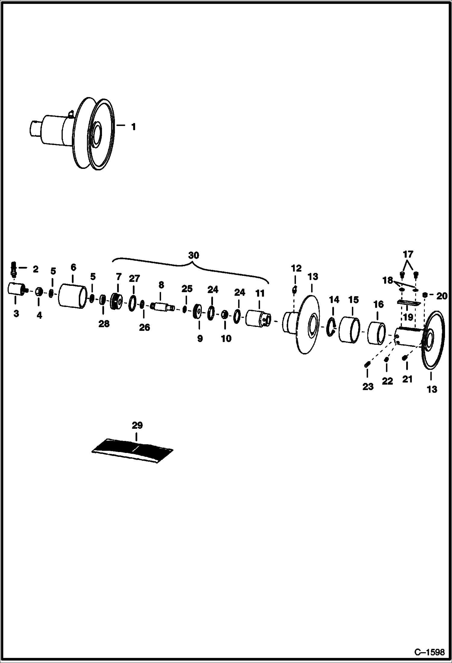 Схема запчастей Bobcat 600s - VARIABLE SPEED DRIVE SHEAVE Tapered Shaft HYDRAULIC SYSTEM