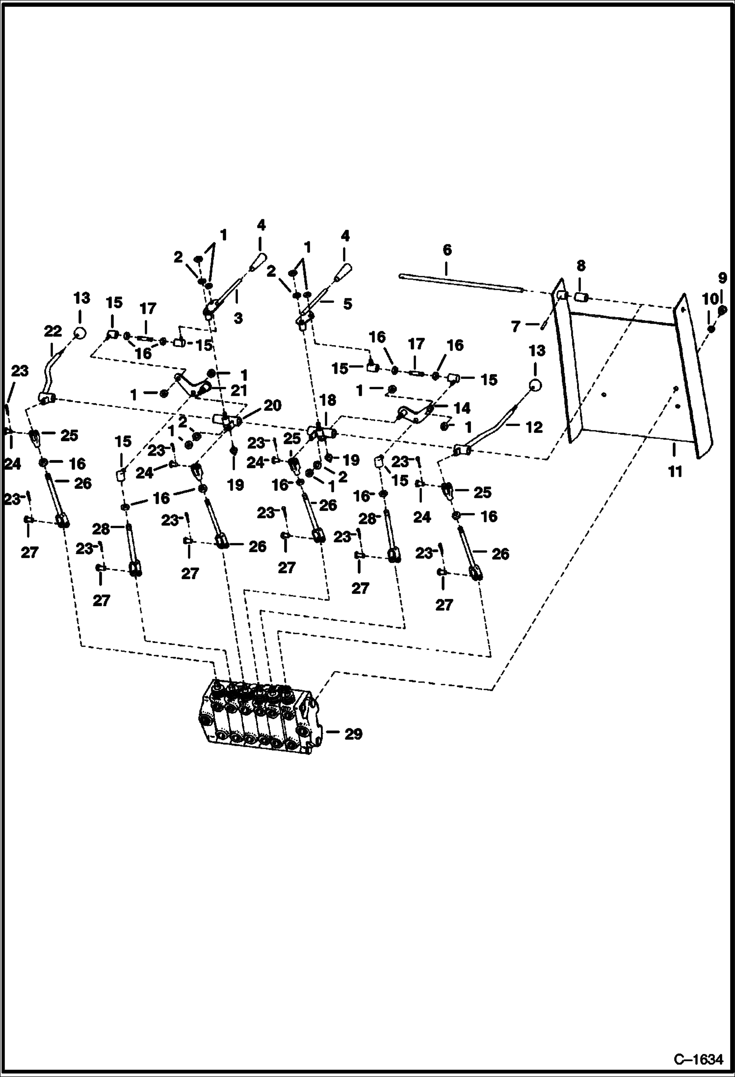 Схема запчастей Bobcat BACKHOE - BACKHOE (Hand Control Linkage) (914A) 914/914A BACKHOE