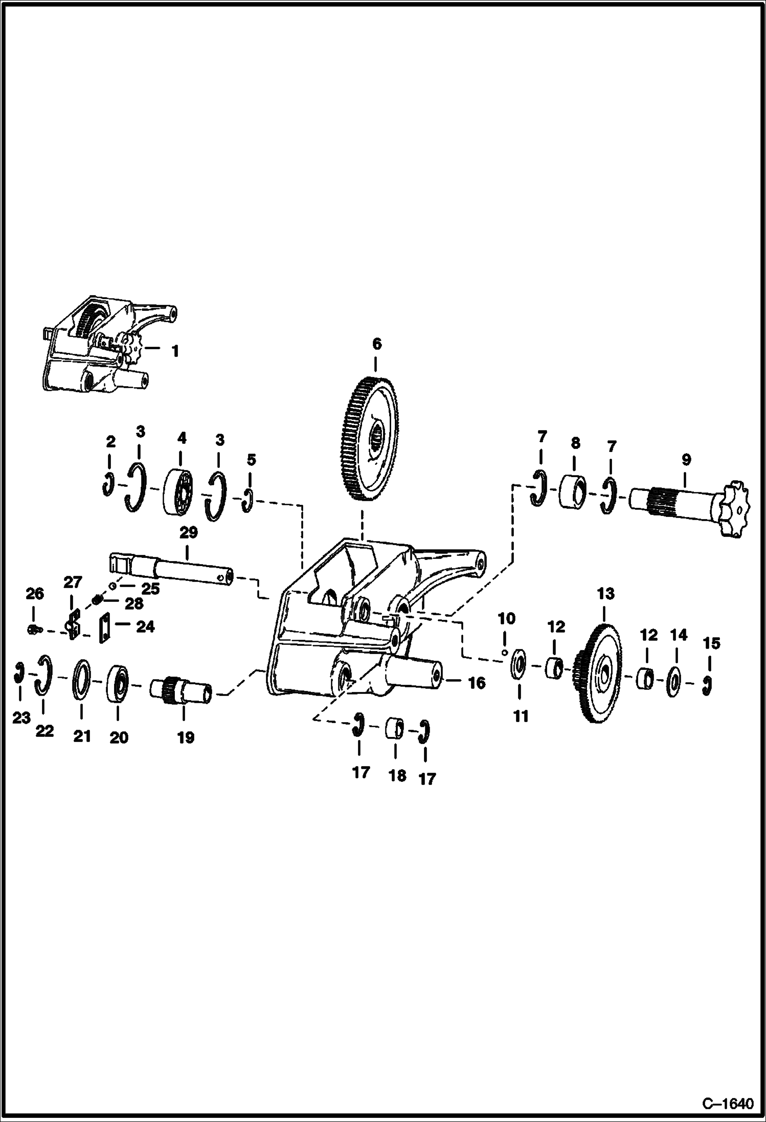 Схема запчастей Bobcat 800s - REDUCTION GEARCASE DRIVE TRAIN