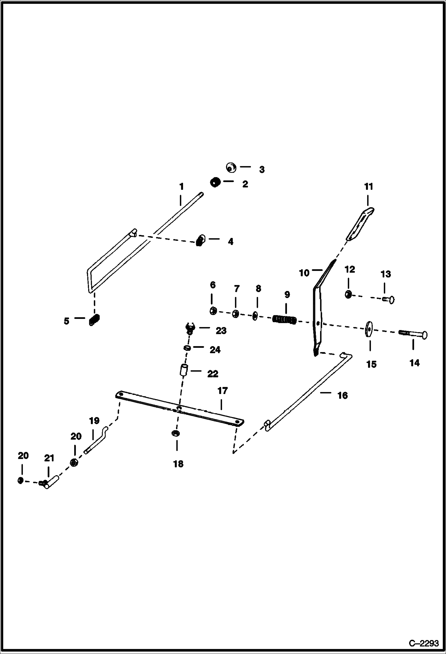 Схема запчастей Bobcat 700s - THROTTLE & CHOKE (S/N 11999 & Below) POWER UNIT