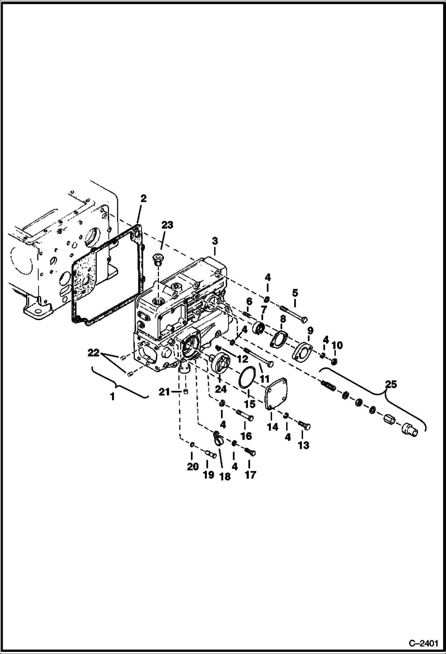 Схема запчастей Bobcat 300s - GEARCASE POWER UNIT
