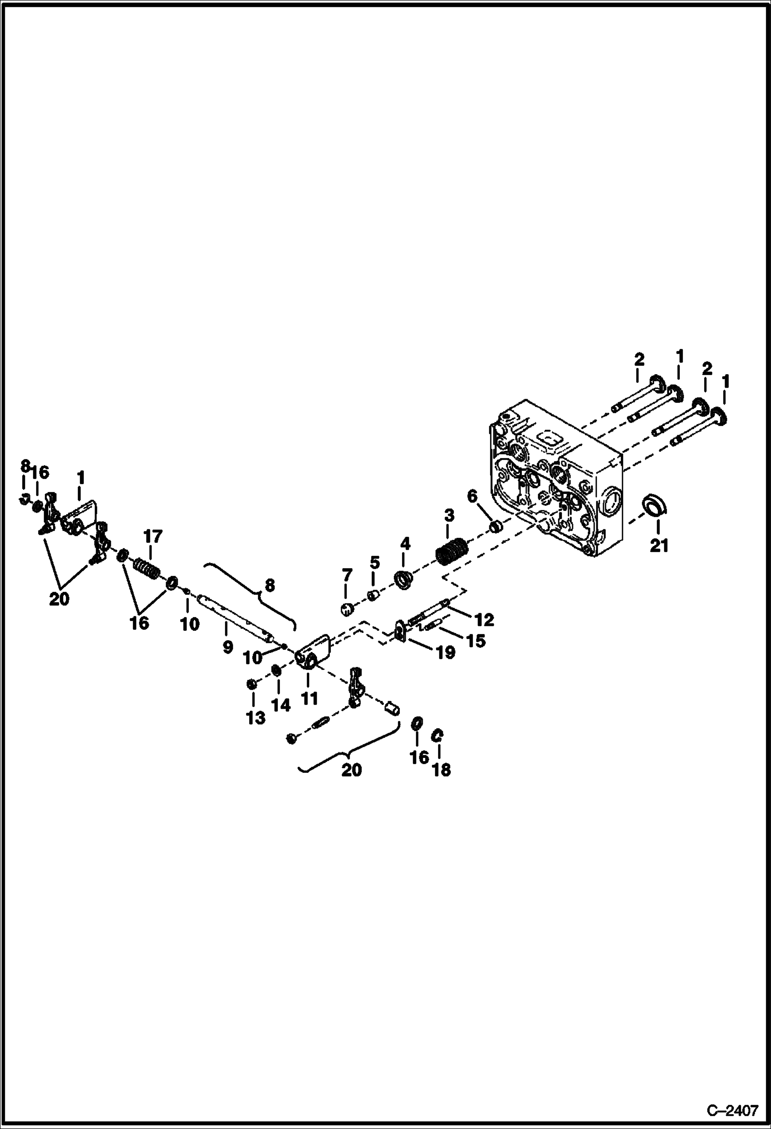 Схема запчастей Bobcat 300s - ROCKER ARM POWER UNIT