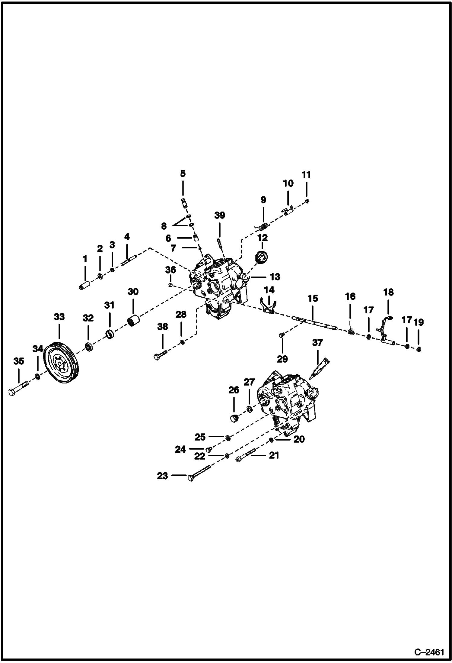 Схема запчастей Bobcat 600s - FRONT COVER POWER UNIT