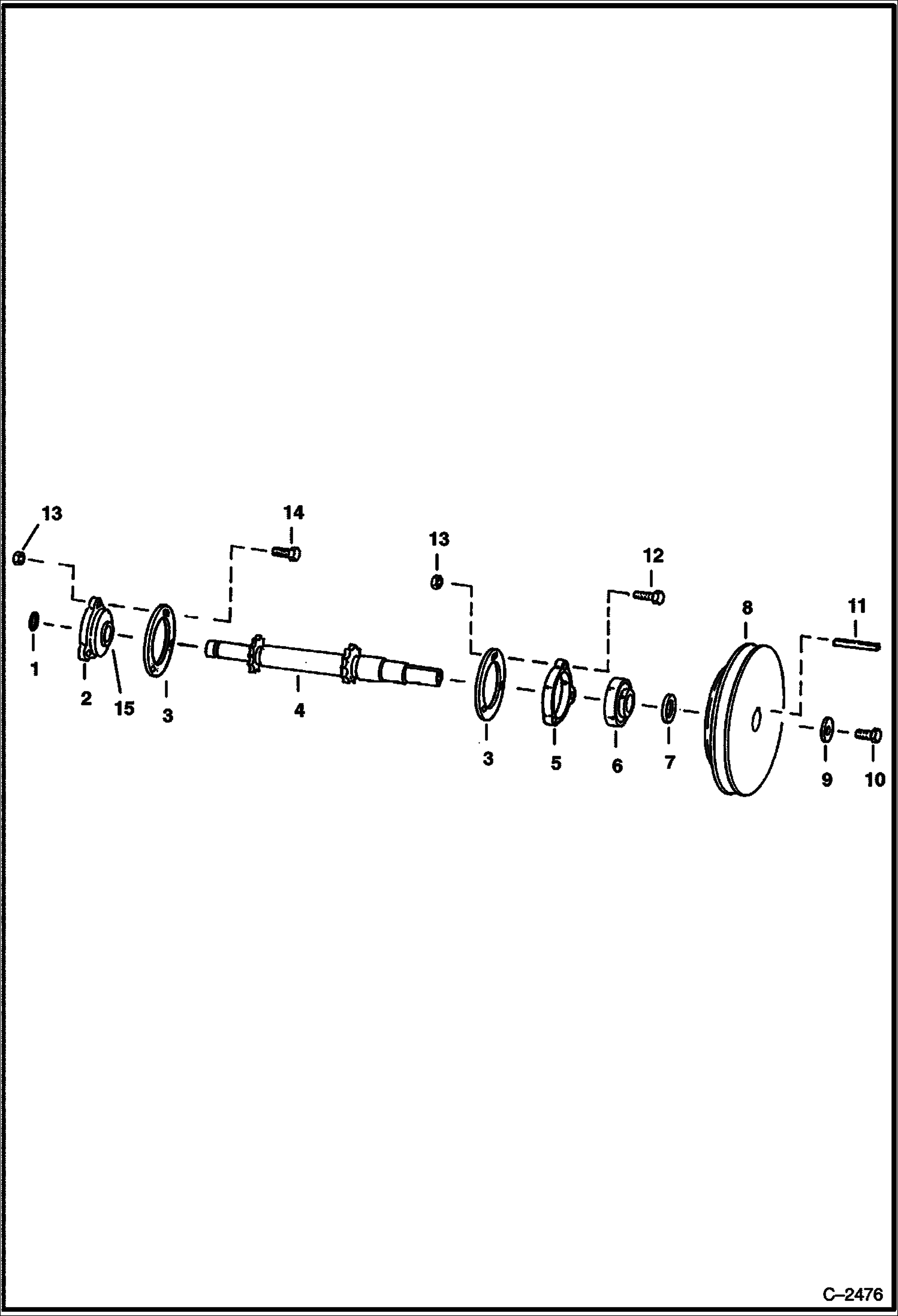 Схема запчастей Bobcat 300s - UPPER JACKSHAFT (S/N 14297 & Above) DRIVE TRAIN