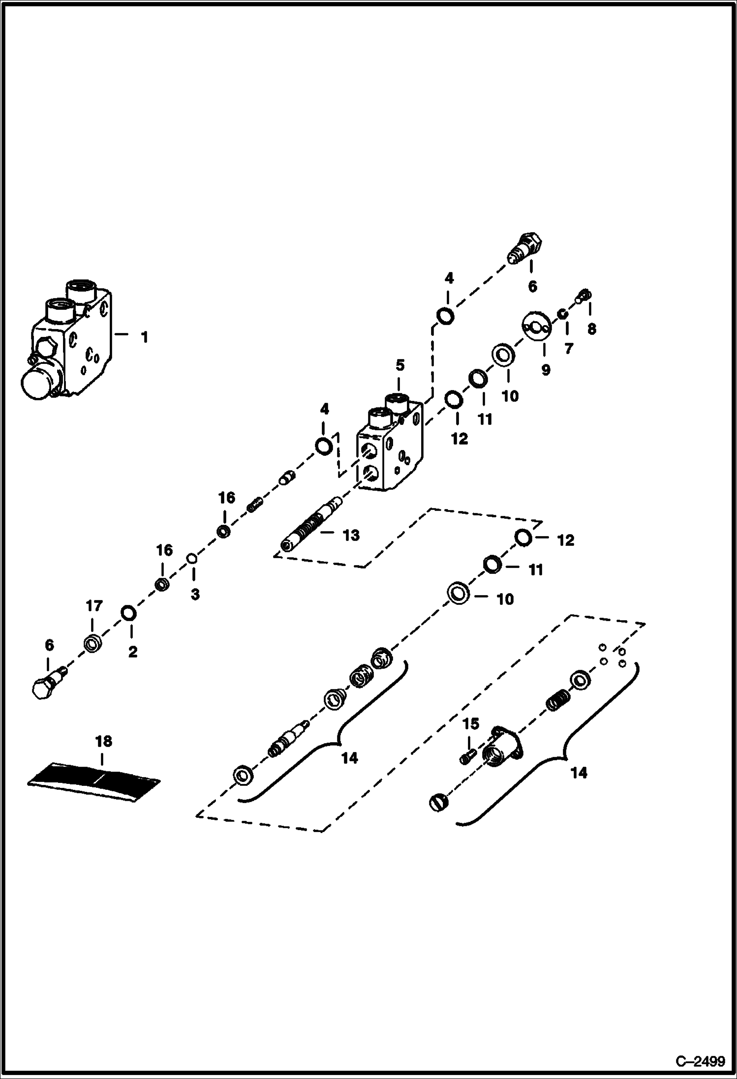 Схема запчастей Bobcat Articulated Loaders - AUXILIARY CONTROL SECTION (Gresen CS) HYDRAULIC SYSTEM