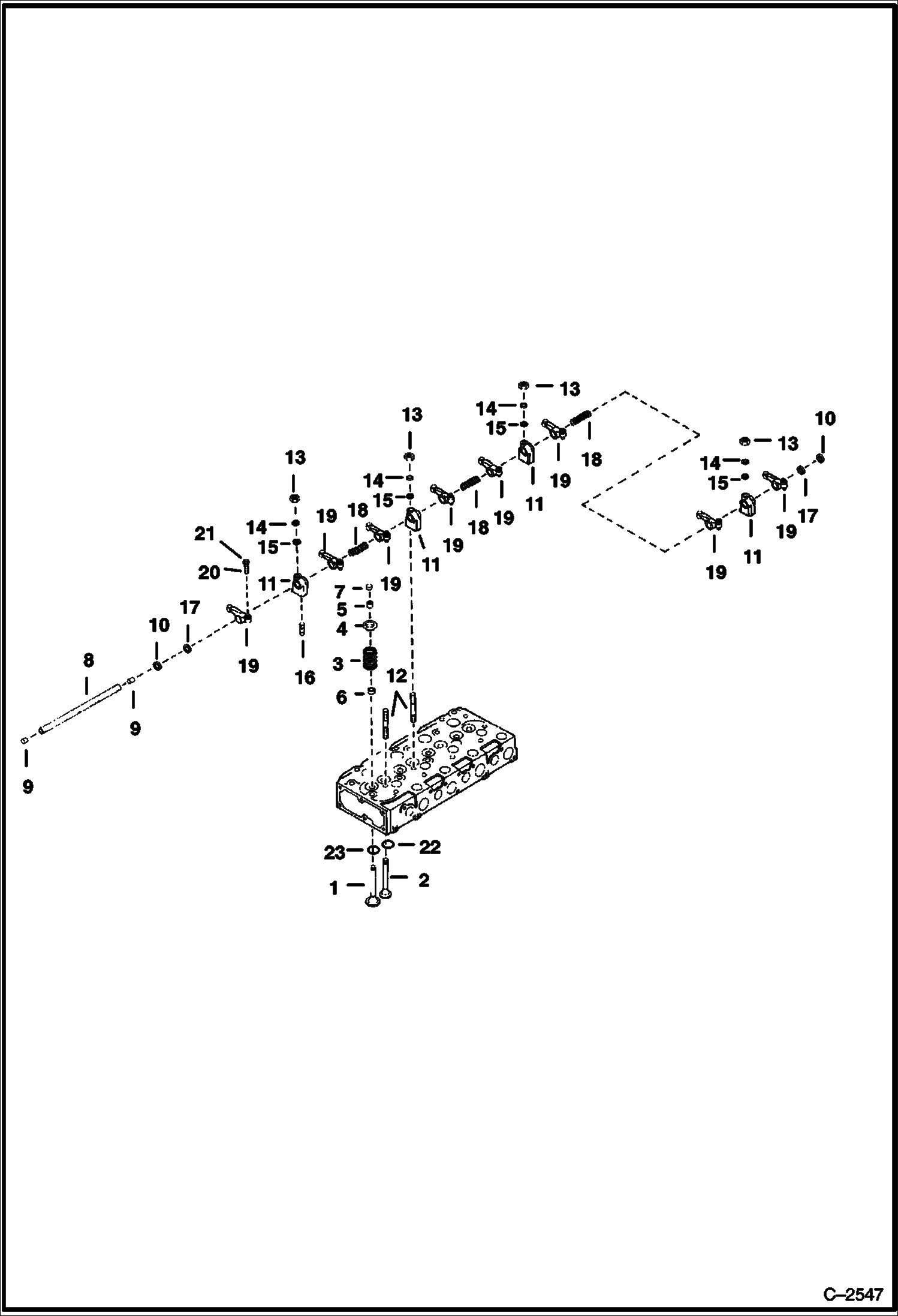 Схема запчастей Bobcat 700s - VALVE ROCKER ARM POWER UNIT