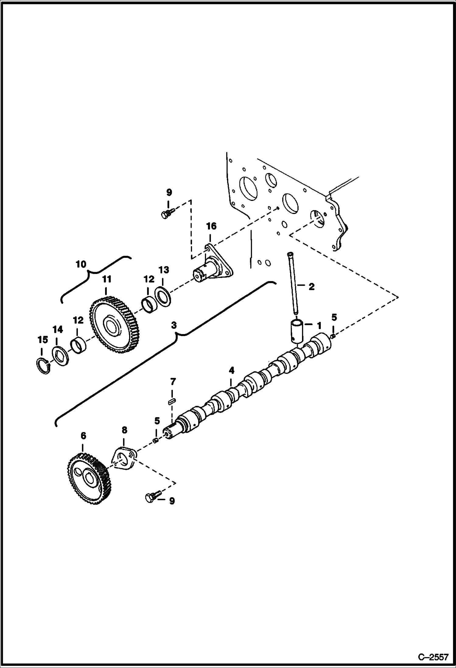 Схема запчастей Bobcat Articulated Loaders - CAMSHAFT POWER UNIT