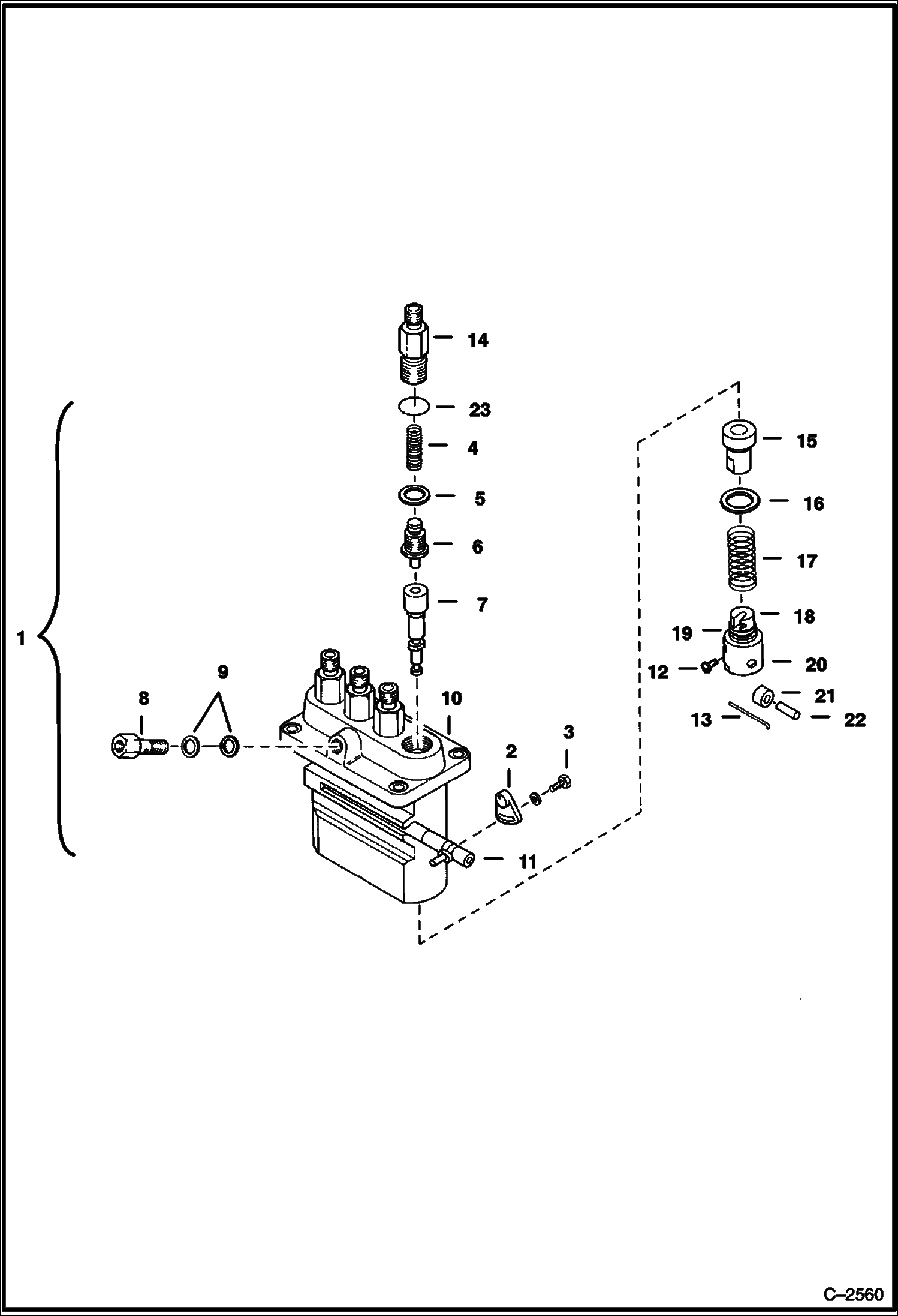 Схема запчастей Bobcat 231 - INJECTION PUMP POWER UNIT