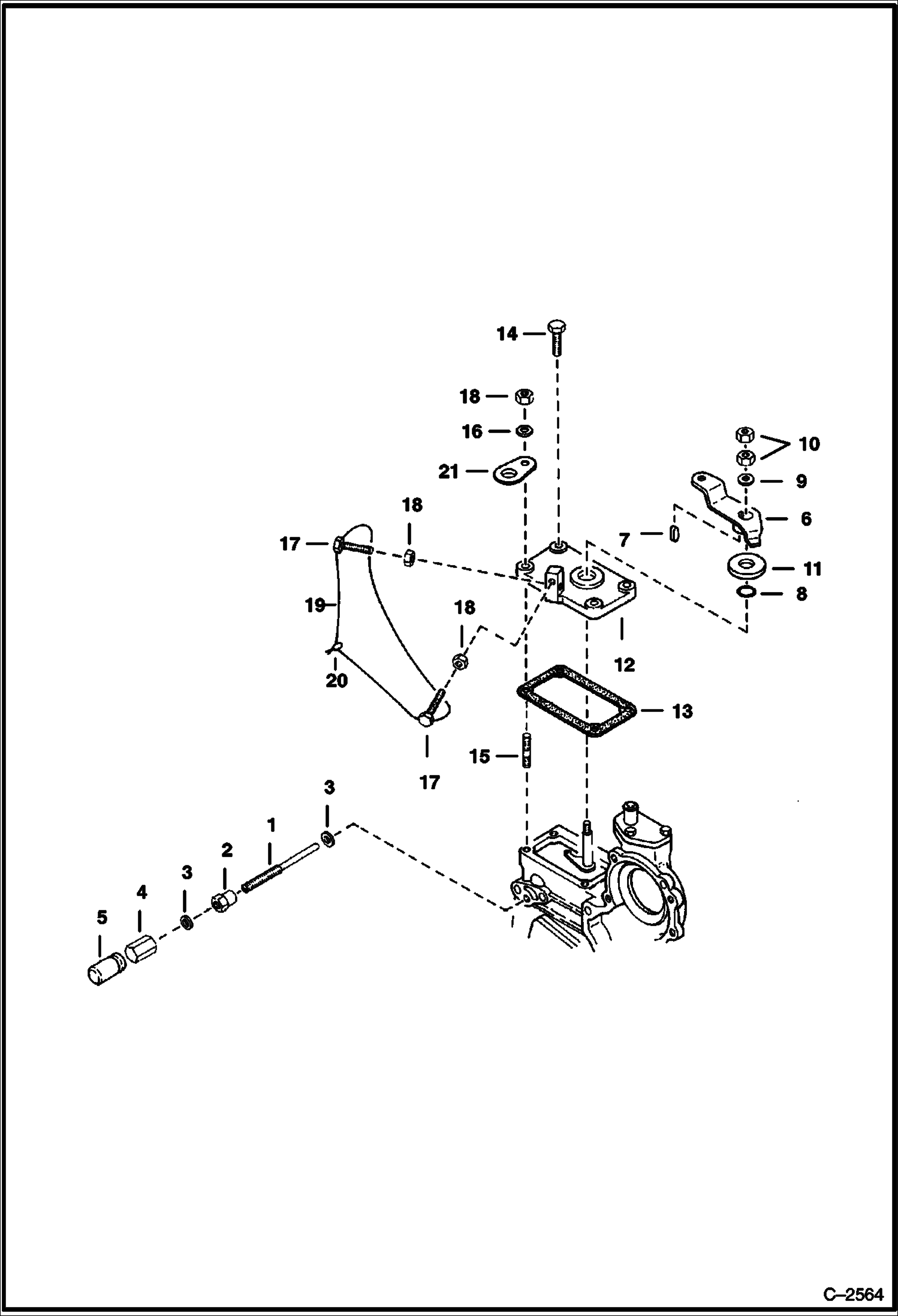 Схема запчастей Bobcat 328 - SPEED CONTROL PLATE (Tier I engine) POWER UNIT