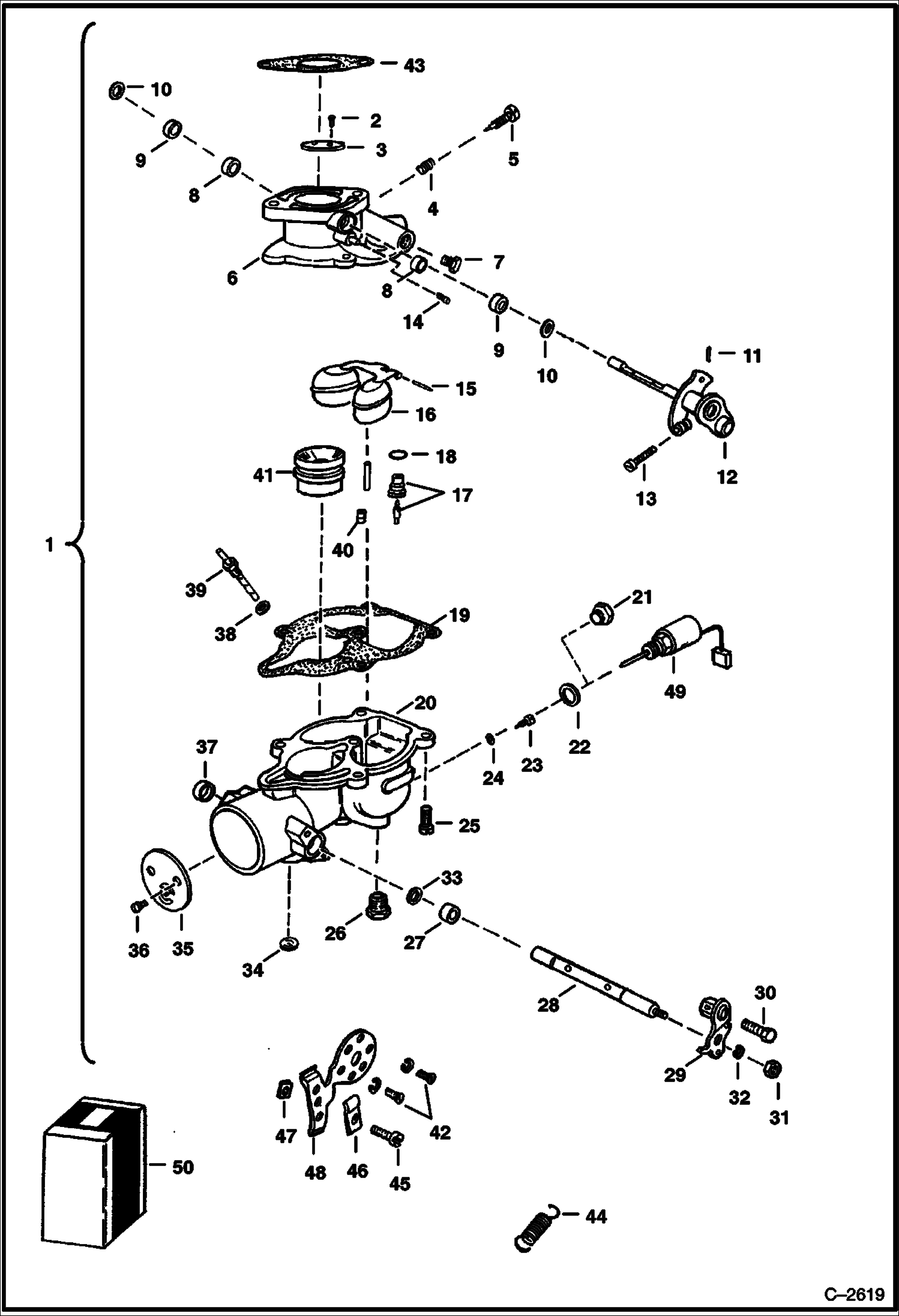 Схема запчастей Bobcat 700s - CARBURETOR POWER UNIT