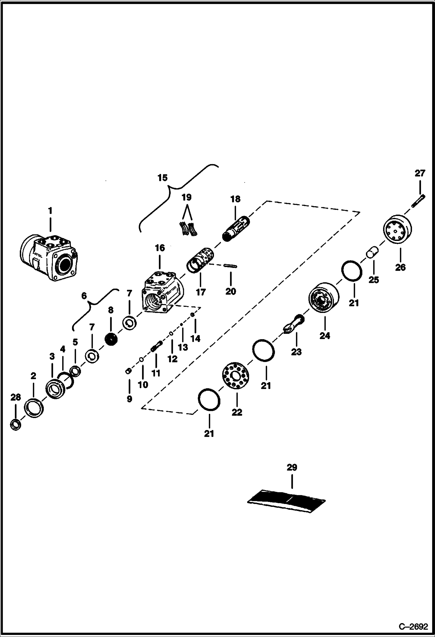 Схема запчастей Bobcat Articulated Loaders - STEERING CONTROL VALVE HYDROSTATIC SYSTEM