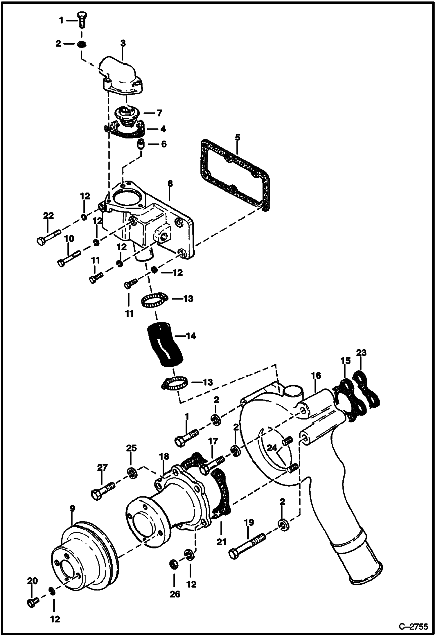 Схема запчастей Bobcat Articulated Loaders - WATER PUMP POWER UNIT