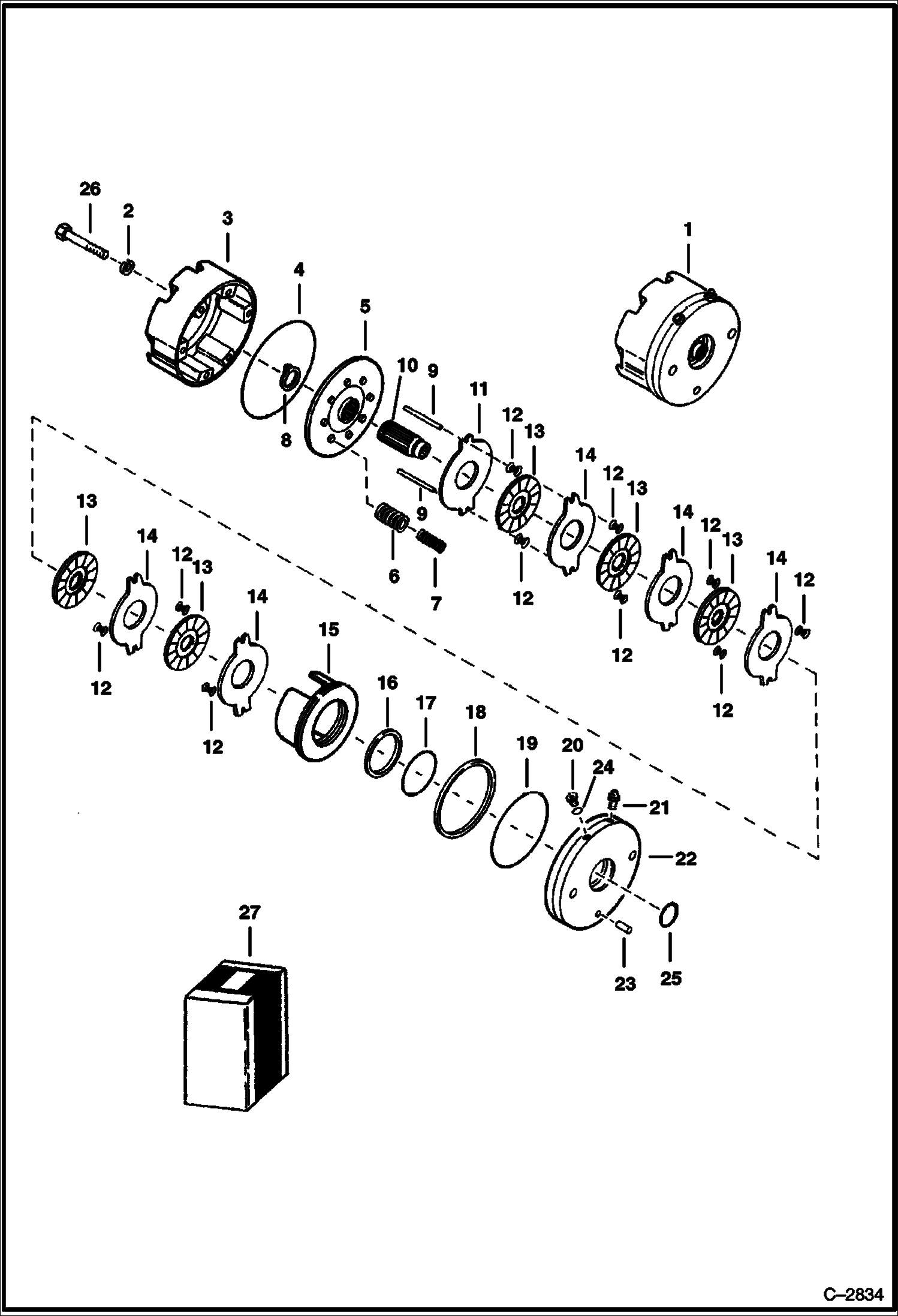 Схема запчастей Bobcat Articulated Loaders - BRAKE (AUSCO) (S/N 13061 Thru 13189) HYDROSTATIC SYSTEM