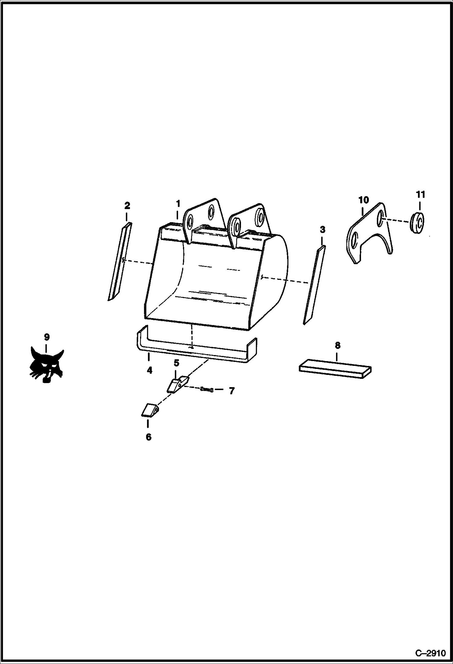 Схема запчастей Bobcat BACKHOE - BACKHOE (Buckets) (607 7750 & A5CW) 607 BACKHOE