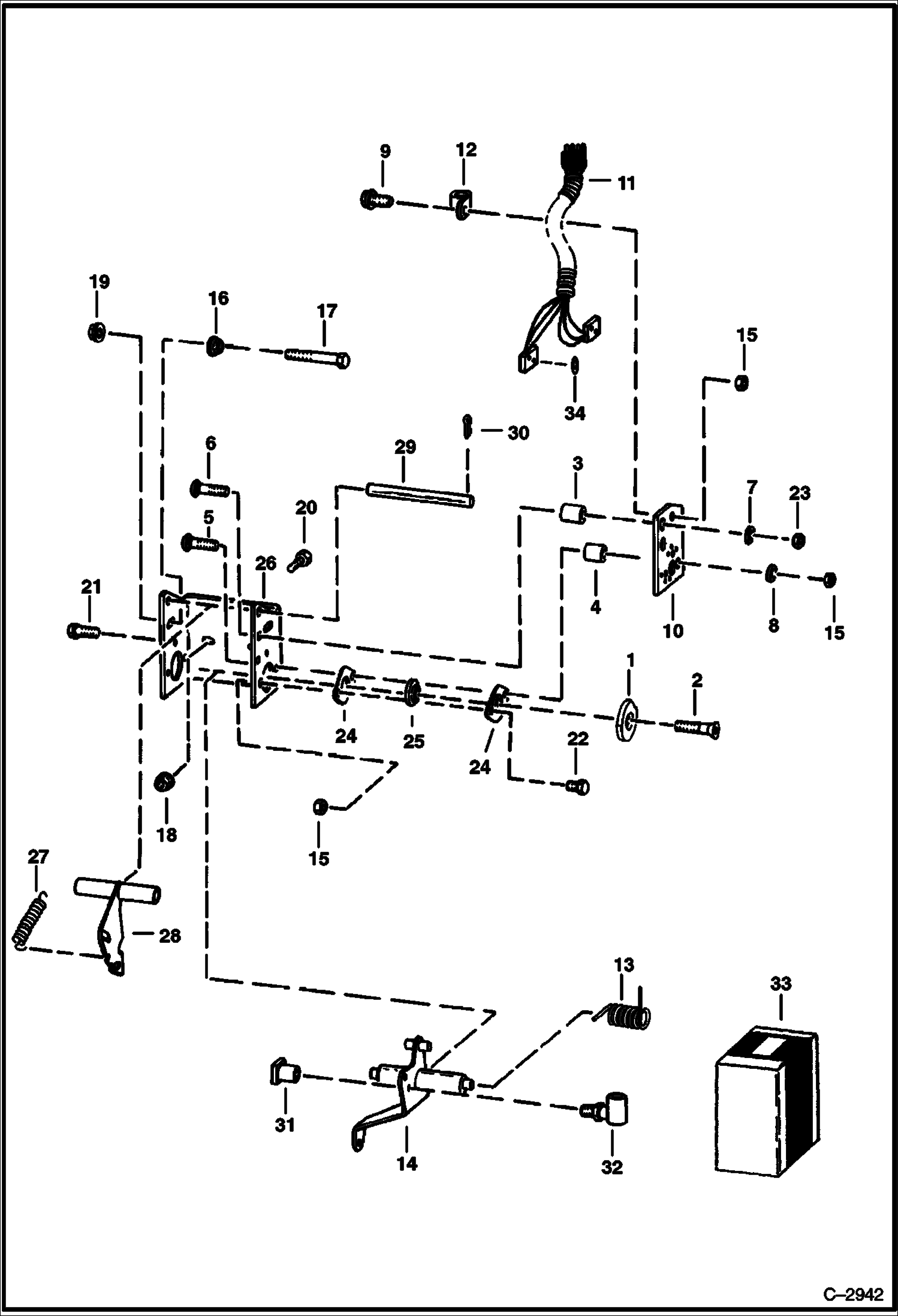 Схема запчастей Bobcat Articulated Loaders - CENTERING MECHANISM (S/N 13198 & Above) HYDROSTATIC SYSTEM