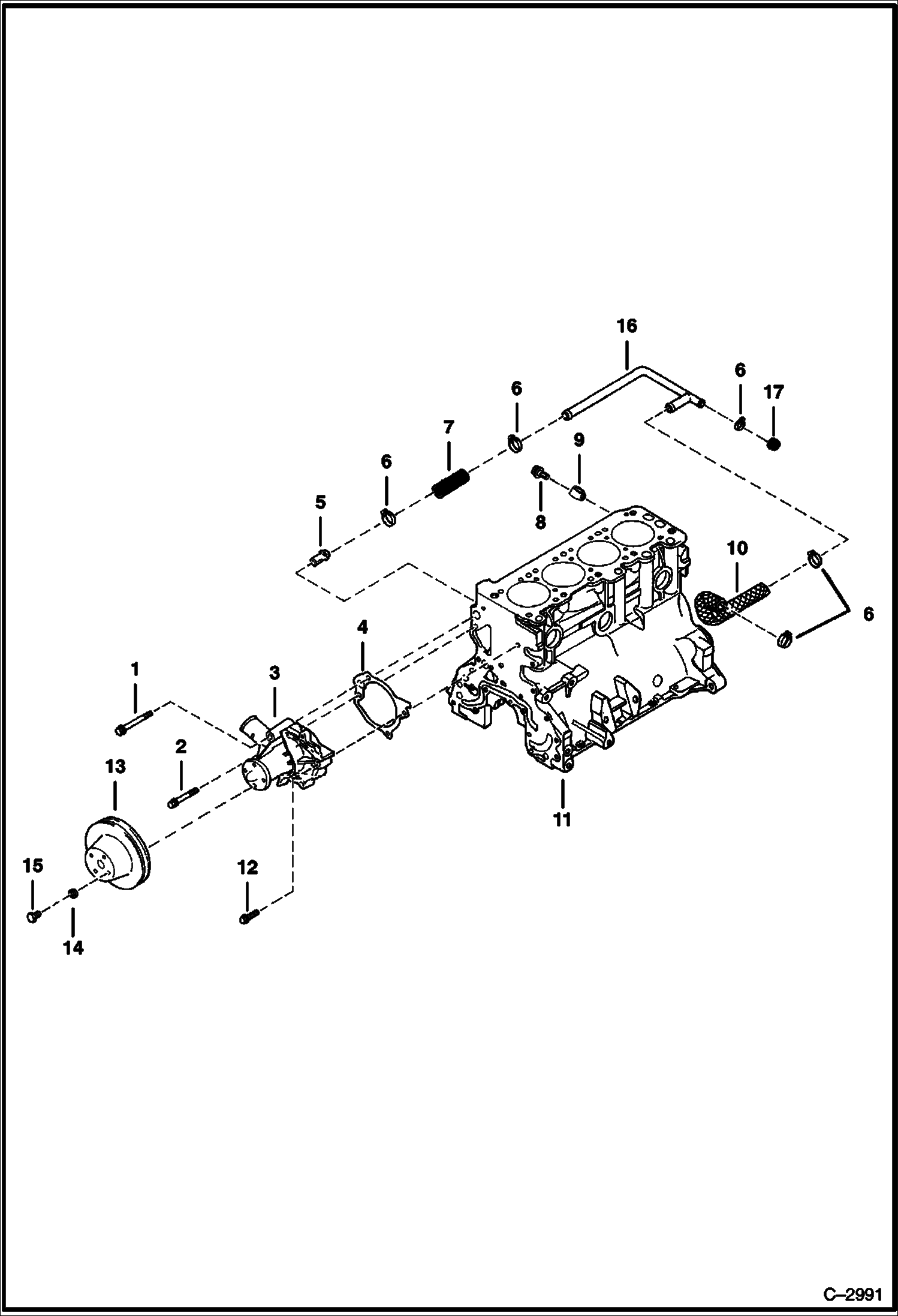 Схема запчастей Bobcat 700s - WATER PUMP POWER UNIT