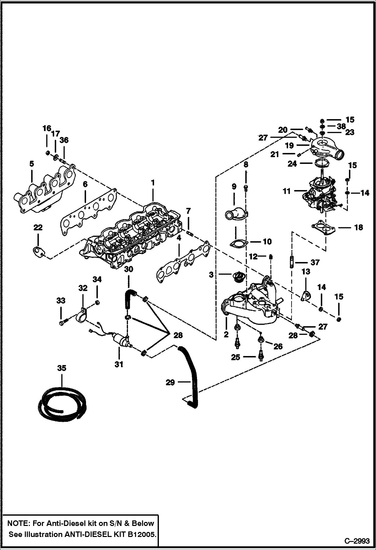 Схема запчастей Bobcat 600s - MANIFOLDS POWER UNIT