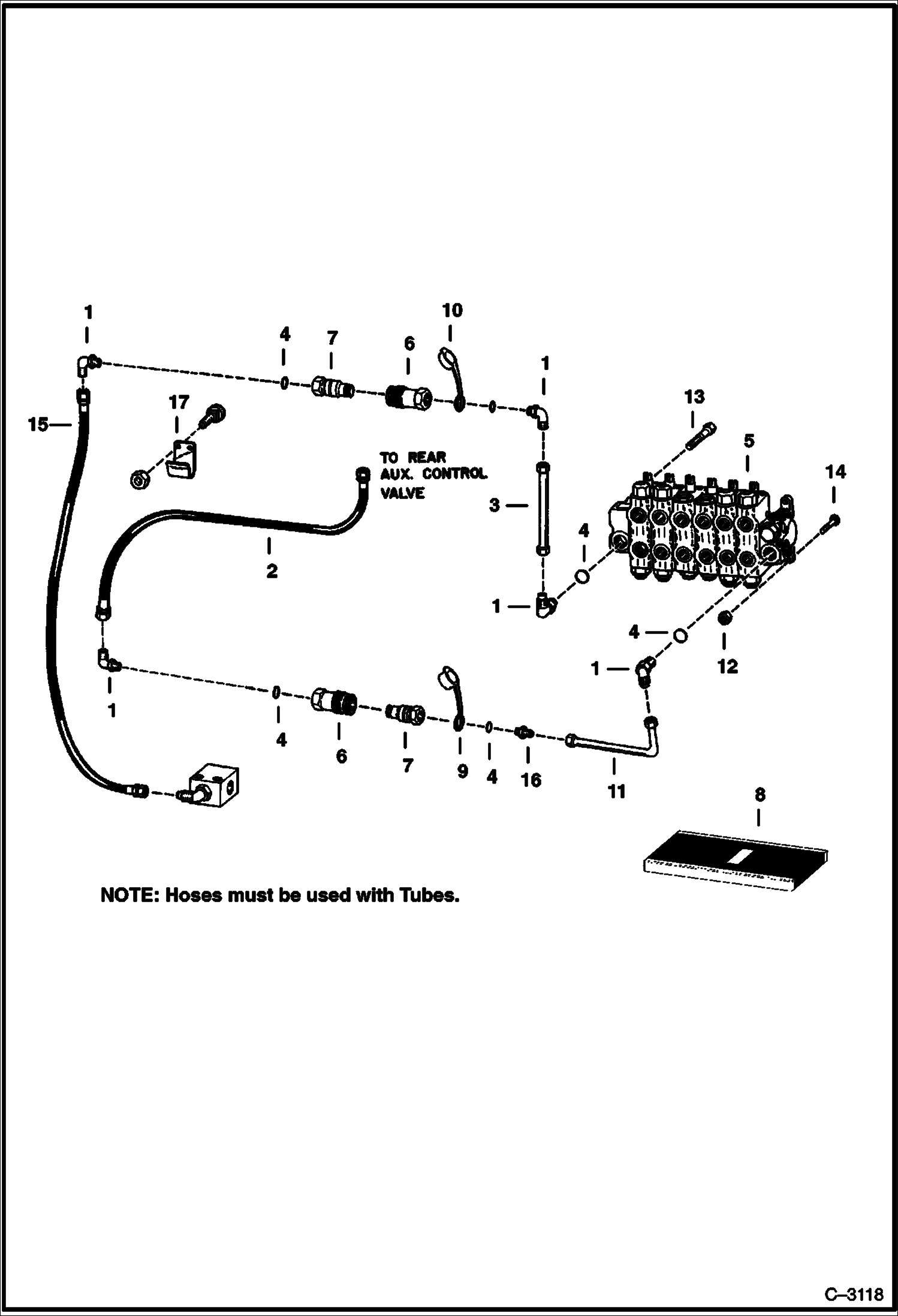 Схема запчастей Bobcat BACKHOE - BACKHOE (Hydraulic Circuitry) (911B) 911B/914B BACKHOE
