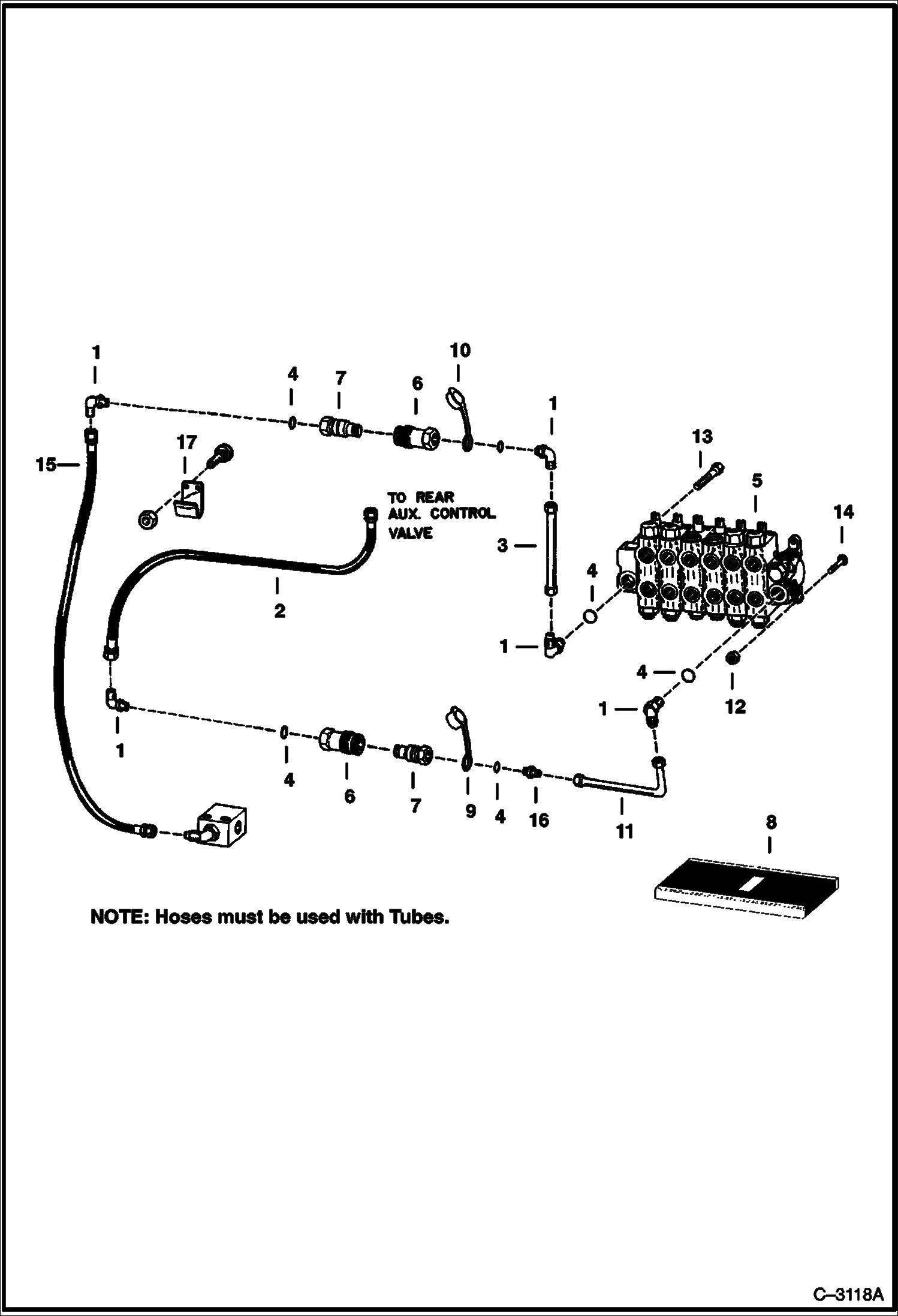 Схема запчастей Bobcat BACKHOE - BACKHOE (Hydraulic Circuitry) (914B 058911179 & Above) 911B/914B BACKHOE