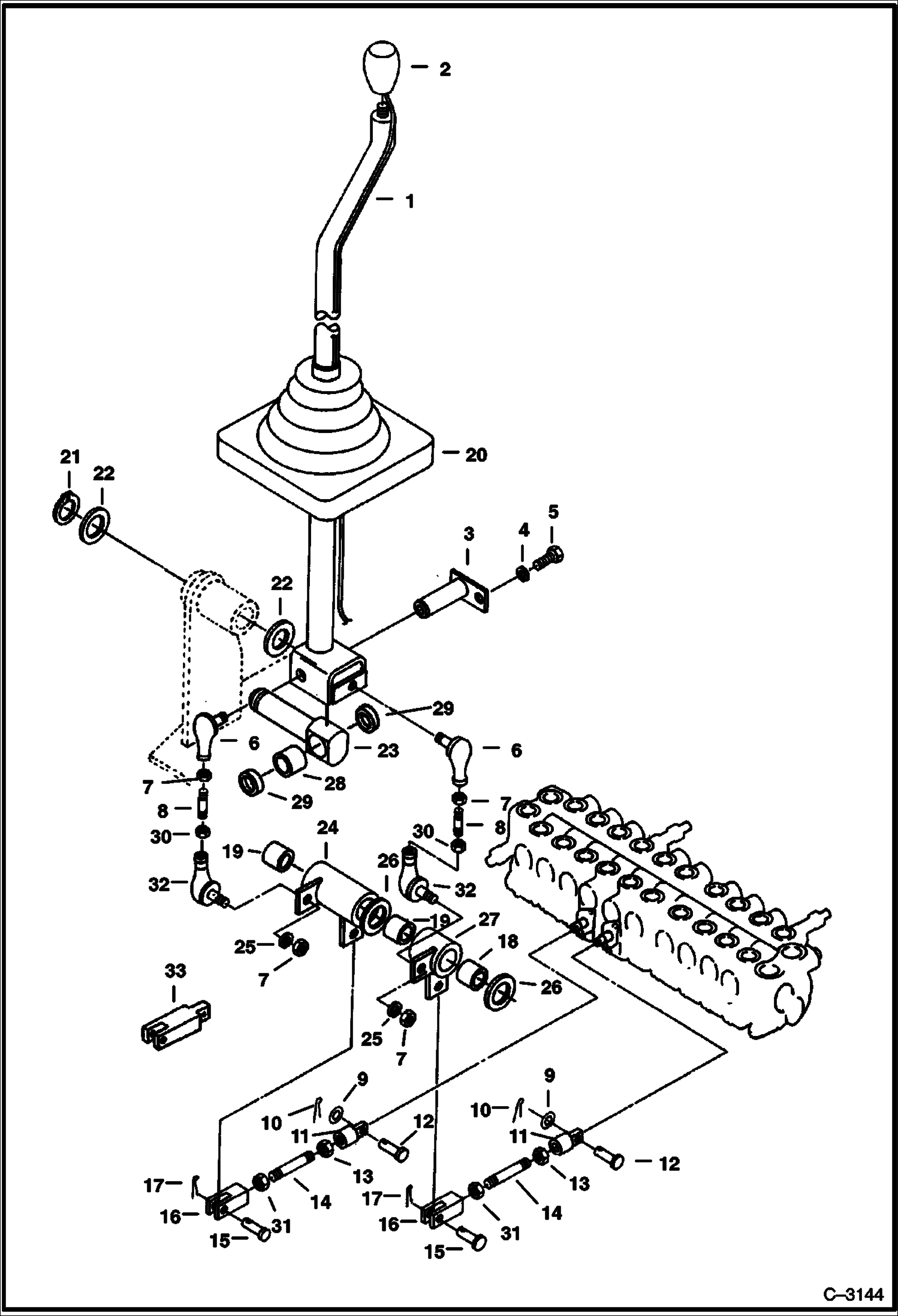 Схема запчастей Bobcat 220 - BOOM & BUCKET CONTROL (S/N 508211001-11308) CONTROLS