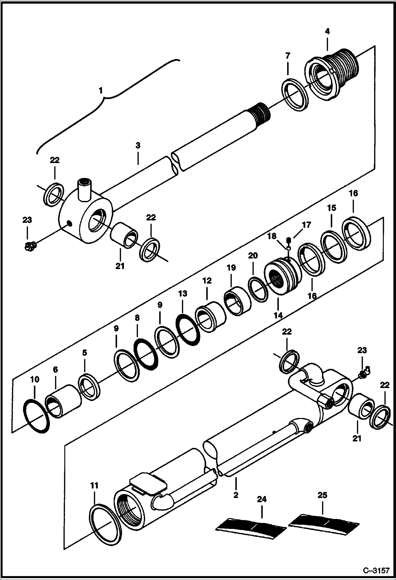Схема запчастей Bobcat 225 - BOOM CYLINDER (Original Equipment) HYDRAULIC SYSTEM