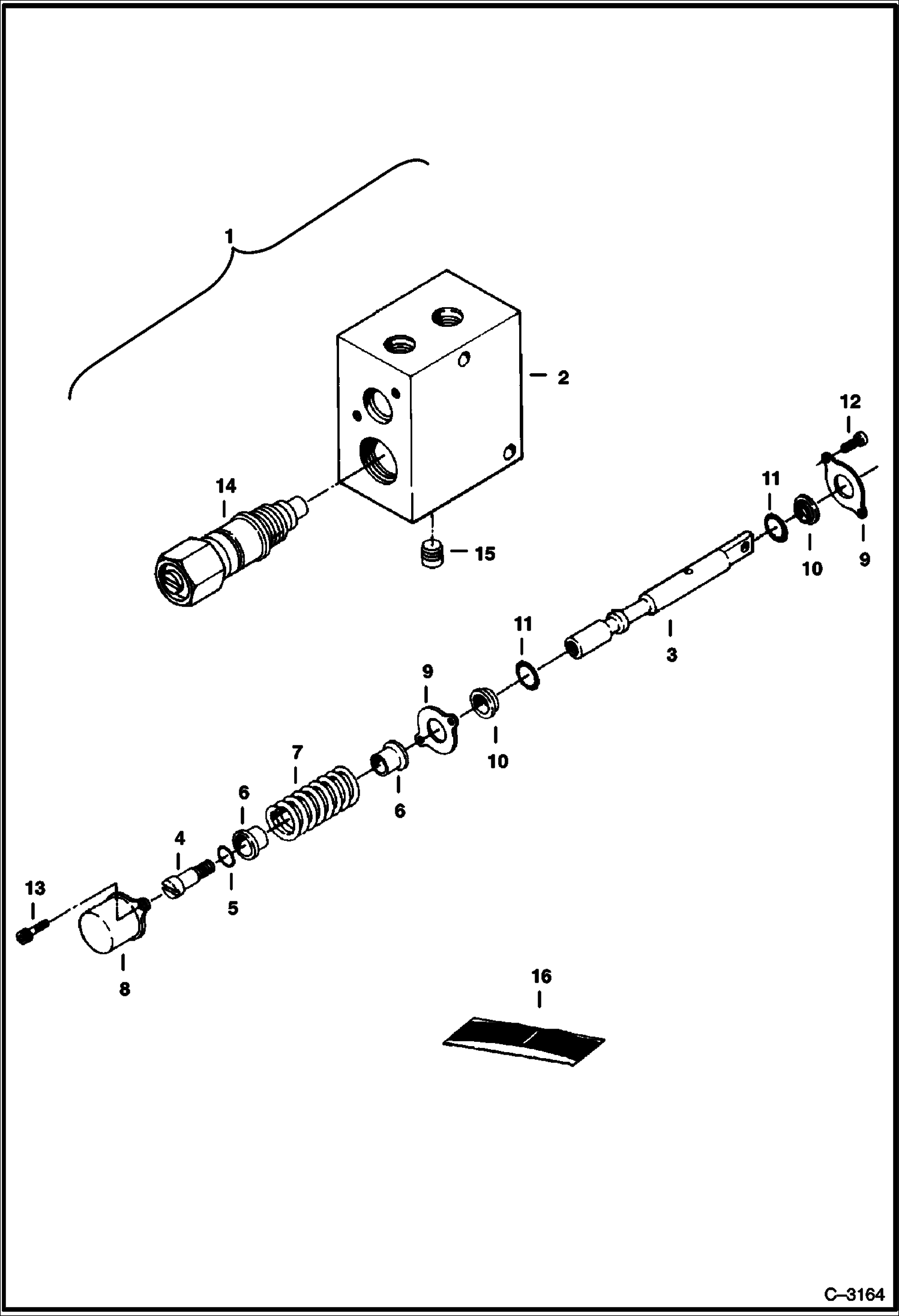 Схема запчастей Bobcat 231 - UNLOAD VALVE HYDRAULIC SYSTEM