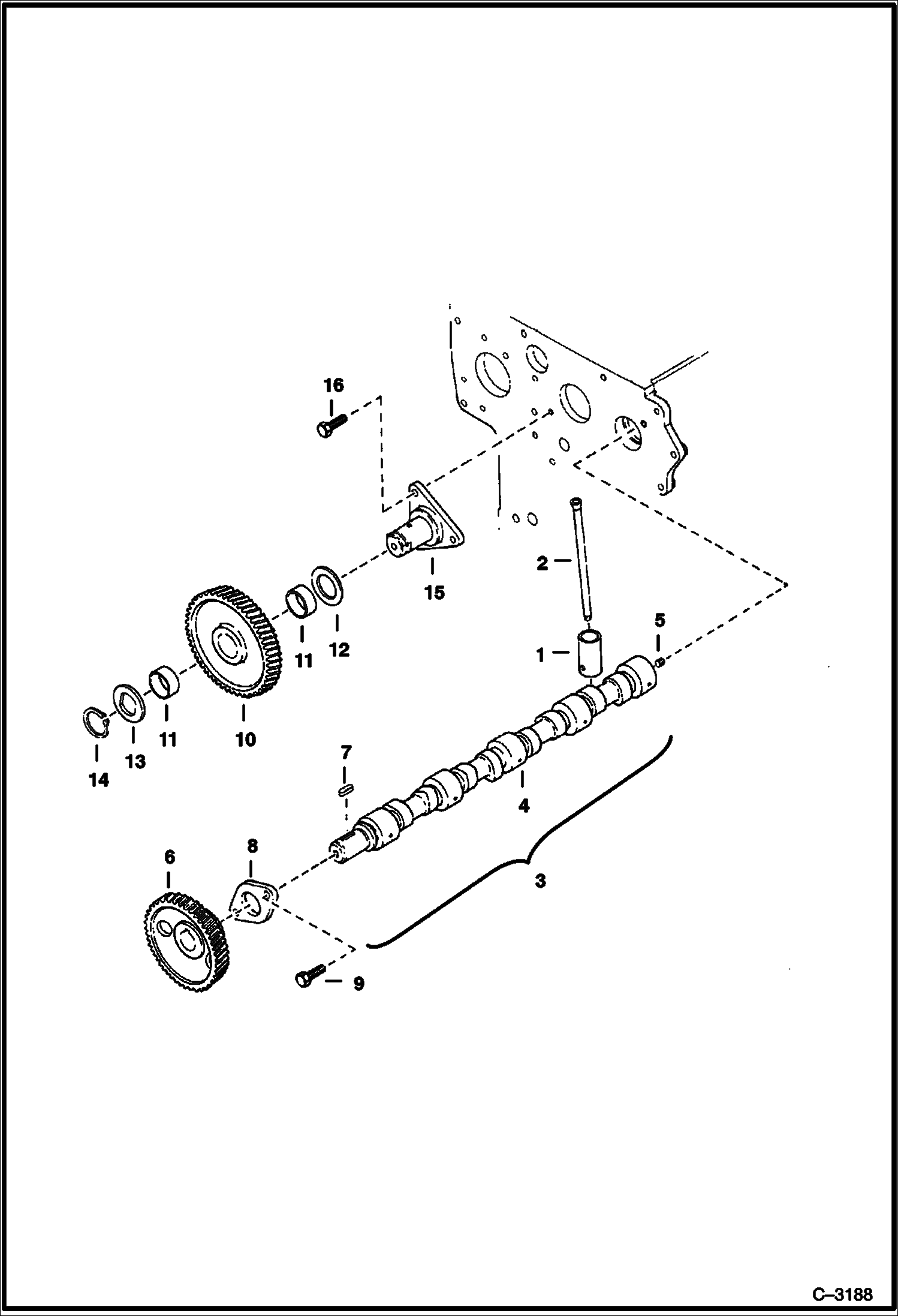 Схема запчастей Bobcat 231 - CAMSHAFT POWER UNIT