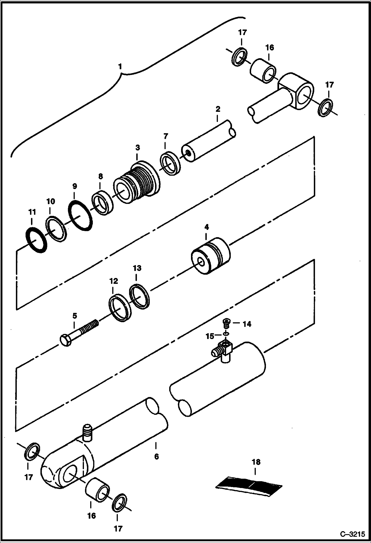 Схема запчастей Bobcat 328 - SWING CYLINDER HYDRAULIC SYSTEM