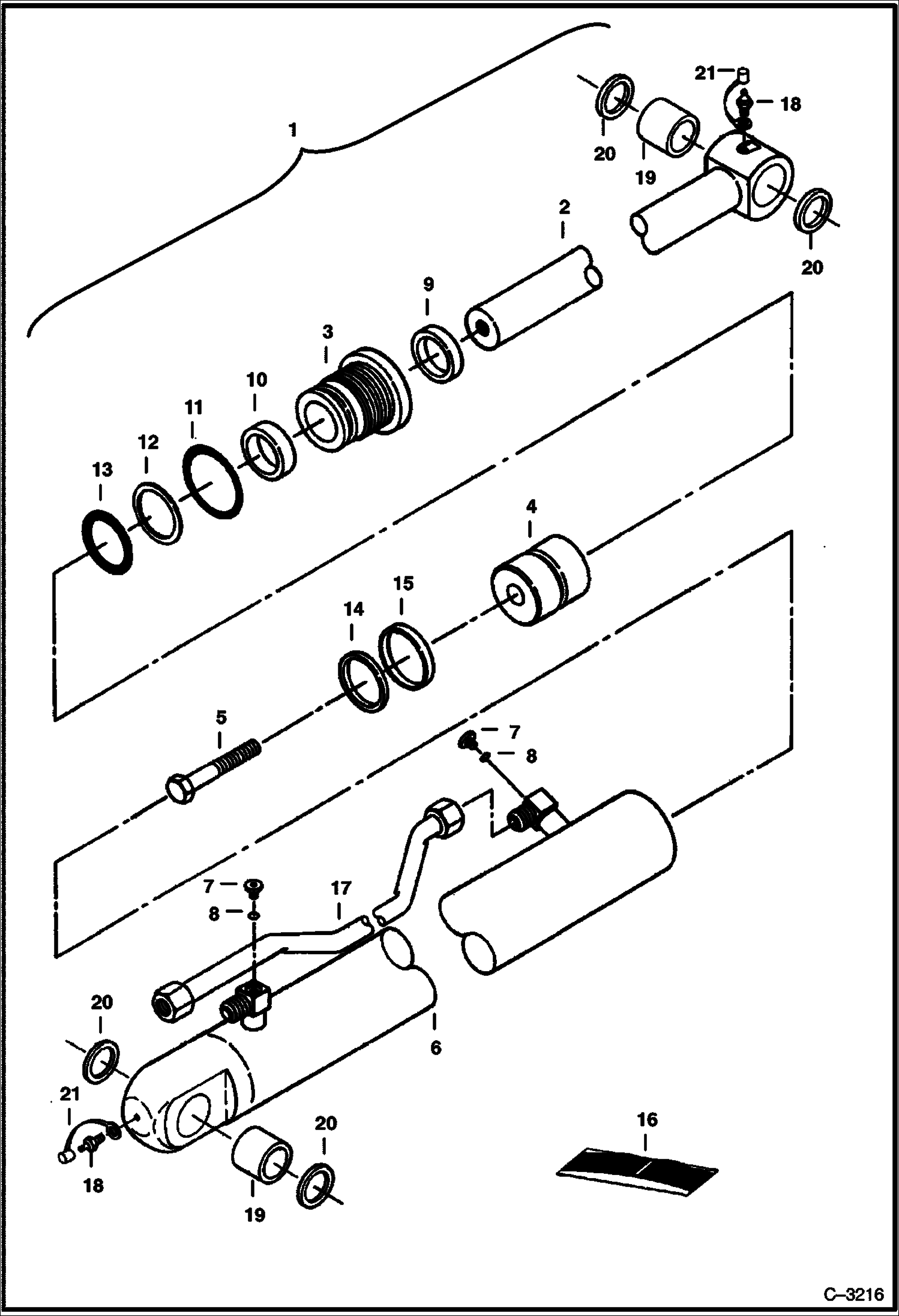 Схема запчастей Bobcat 225 - ARM CYLINDER (Bobcat) HYDRAULIC SYSTEM