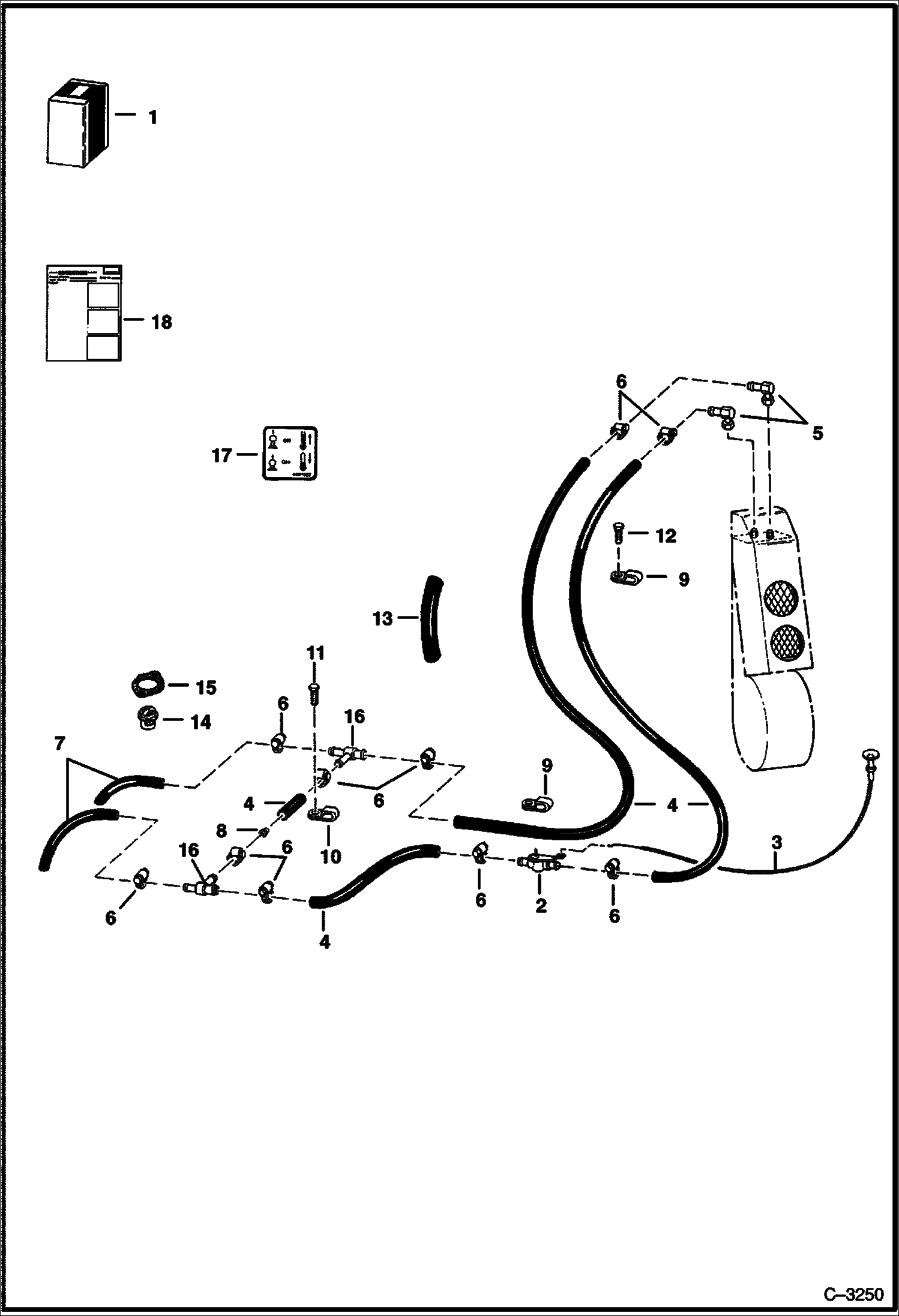 Схема запчастей Bobcat 700s - HEATER PLUMBING KIT ACCESSORIES & OPTIONS
