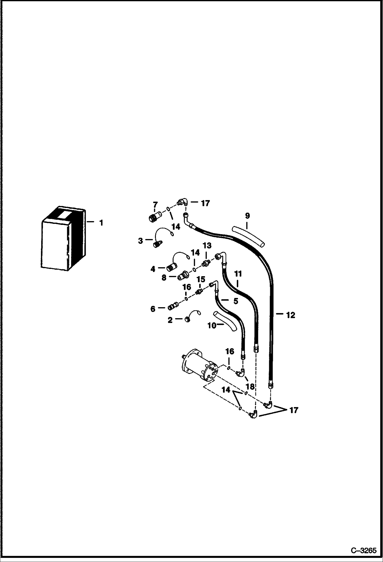 Схема запчастей Bobcat TRENCHERS - TRENCHER (Hydraulic Kit) (LT305 for 843, 843B) Loader