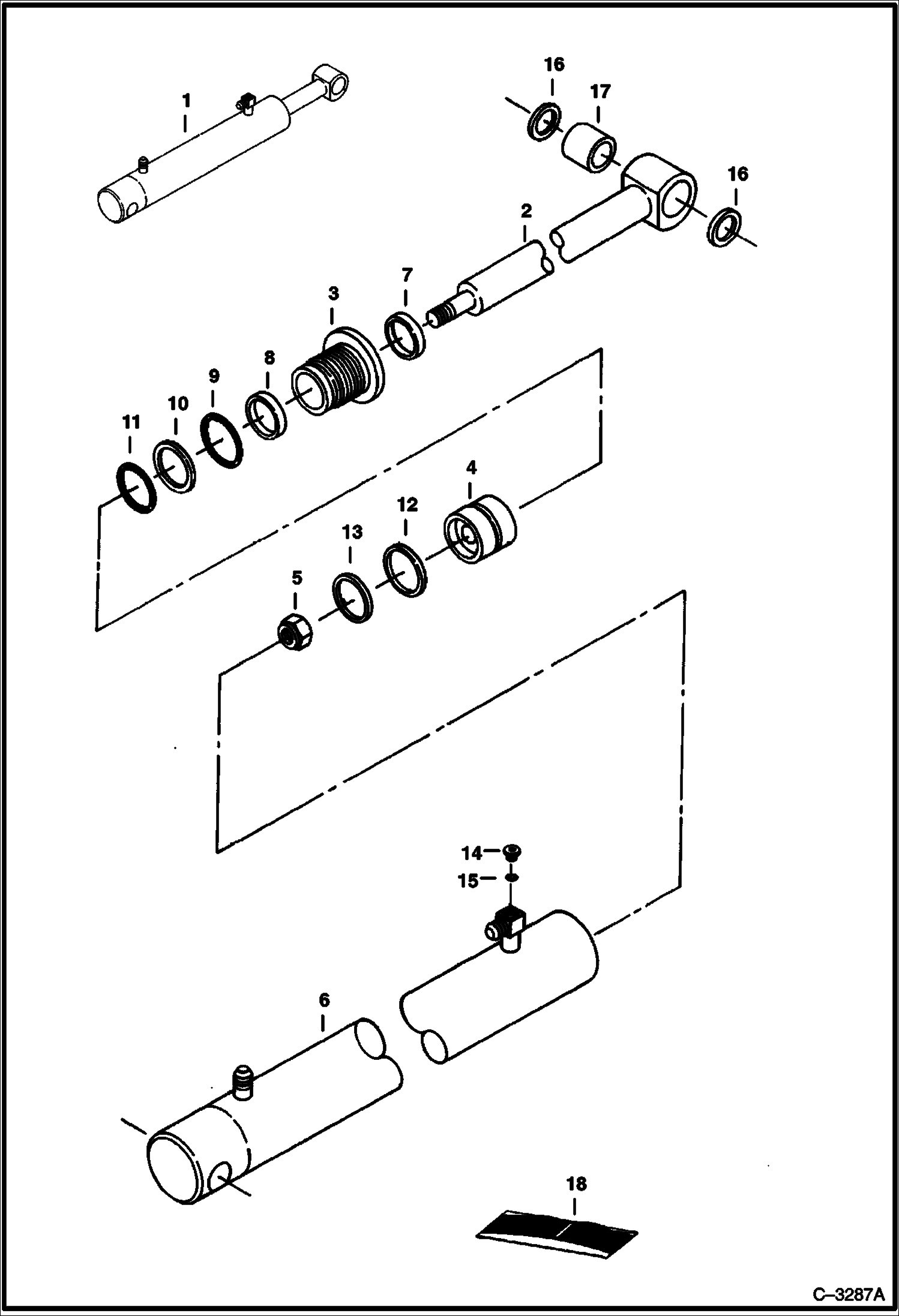 Схема запчастей Bobcat 331 - SWING CYLINDER HYDRAULIC SYSTEM