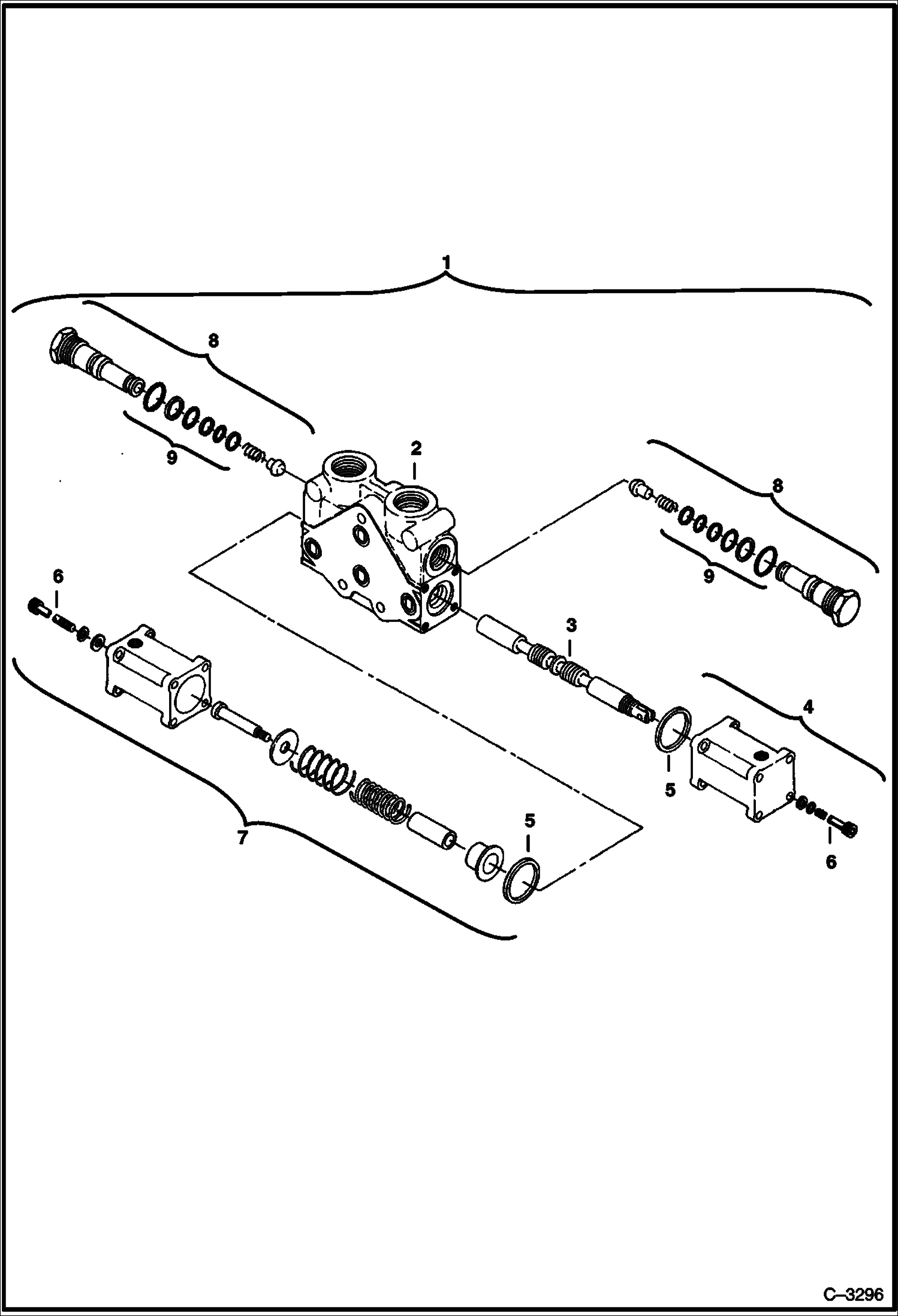 Схема запчастей Bobcat 331 - VALVE SECTION HYDRAULIC SYSTEM