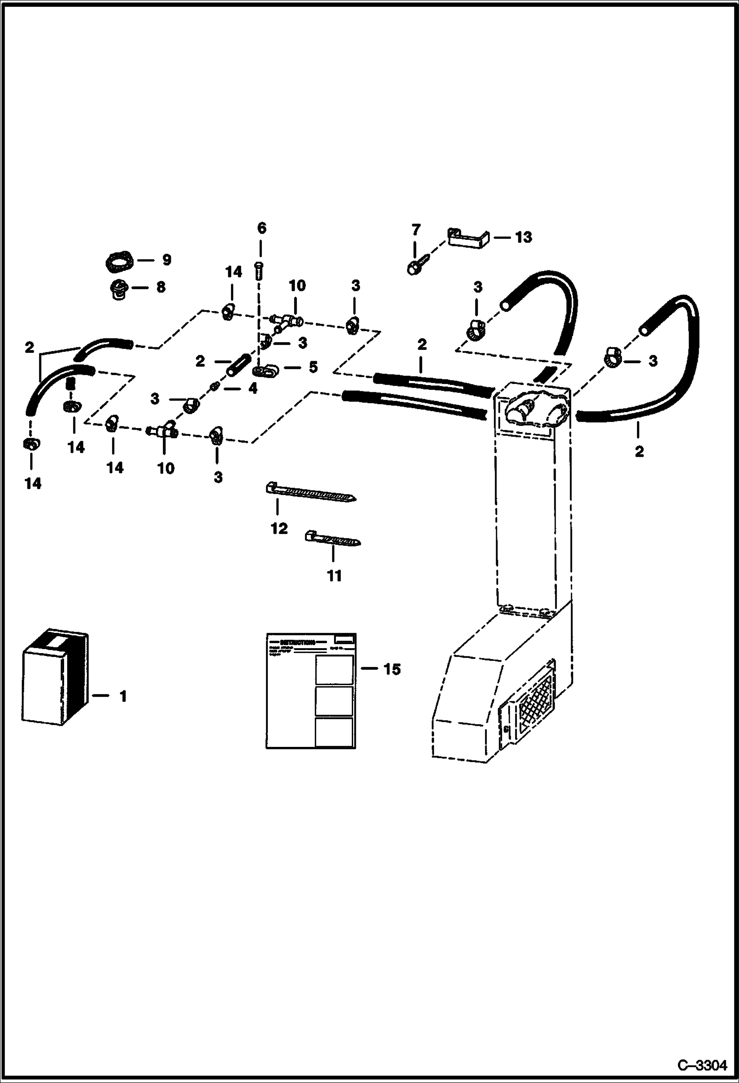 Схема запчастей Bobcat 700s - HEATER PLUMBING KIT (Fresh Air) ACCESSORIES & OPTIONS