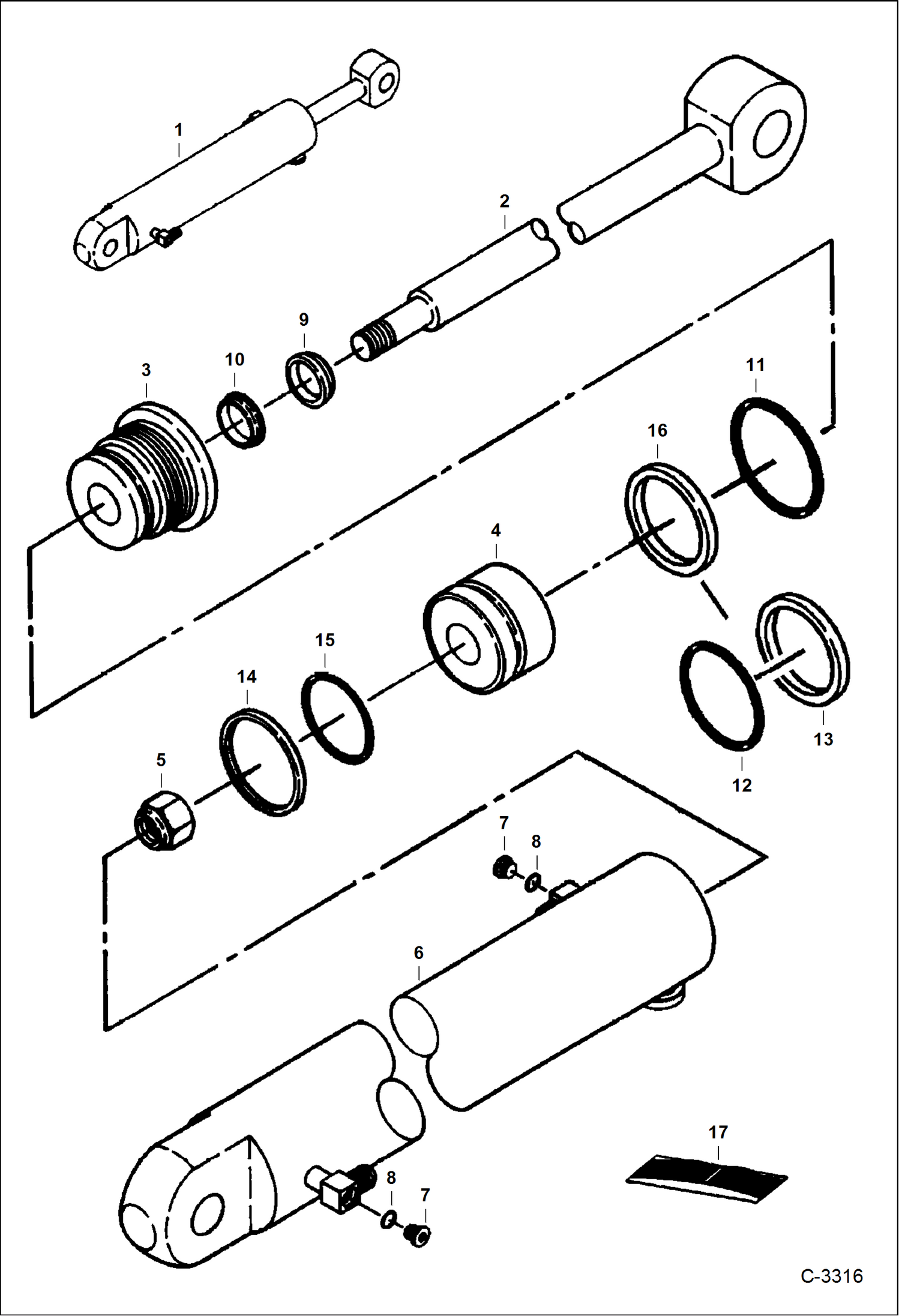 Схема запчастей Bobcat 220 - BOOM CYLINDER HYDRAULIC SYSTEM
